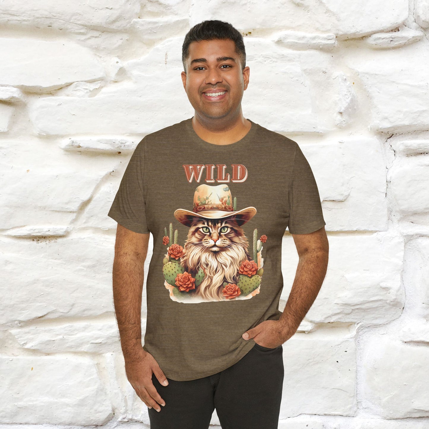 Wild Cowboy Cat T-Shirt for Men & Women | 100% Cotton* Adventure Tee - Nunu&Miao Studio