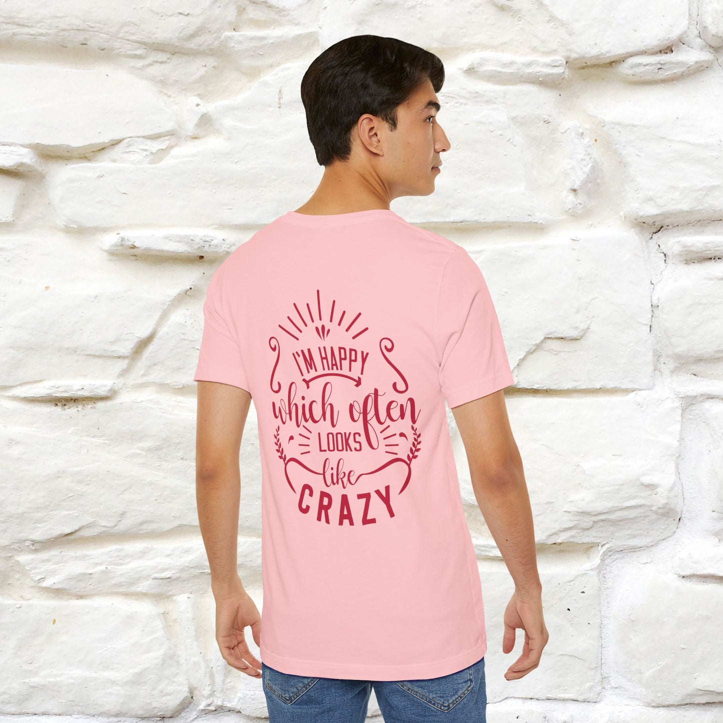 "I’m Happy, Which Often Looks Like Crazy" Cat T-Shirt| Front & Back Design | Nunu&Miao Studio