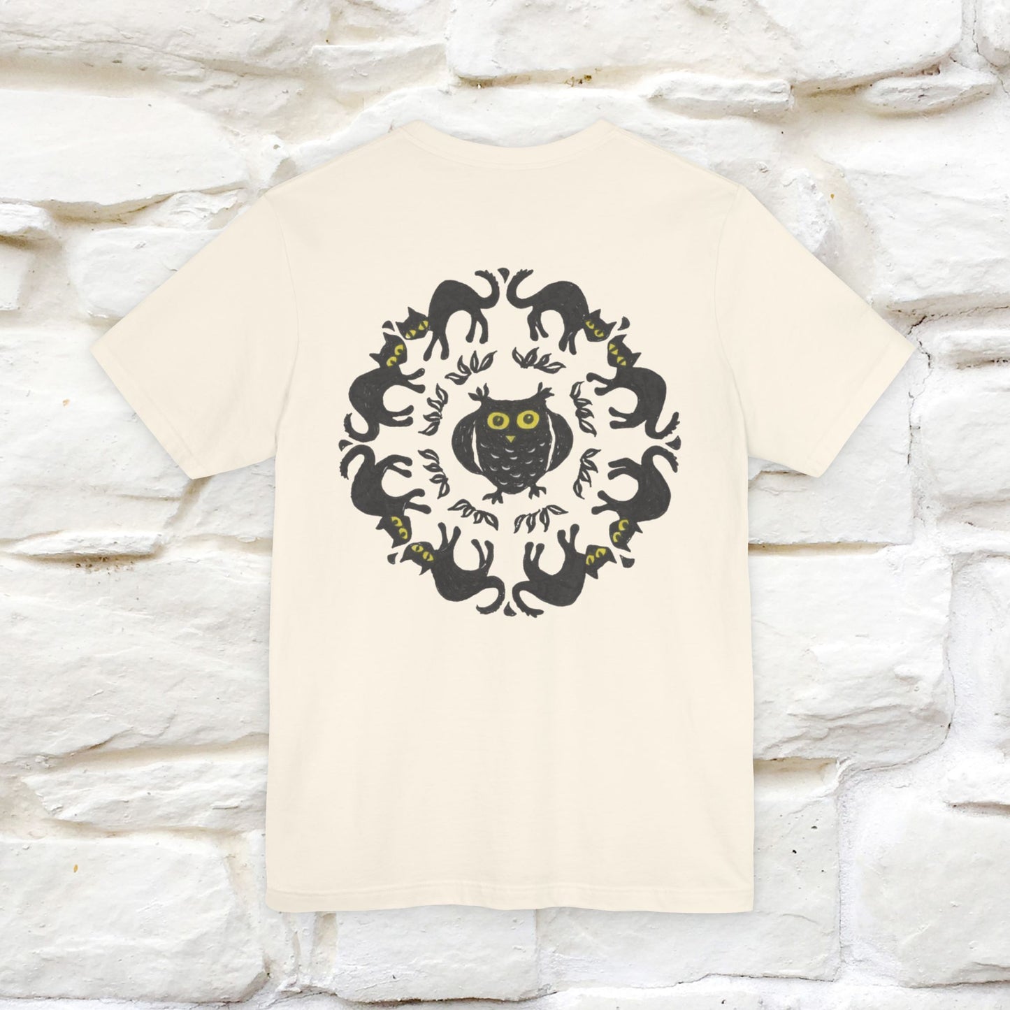 ''Black Cat Circle'' Cat T-Shirt Front and Back Design | Nunu&Miao Studio