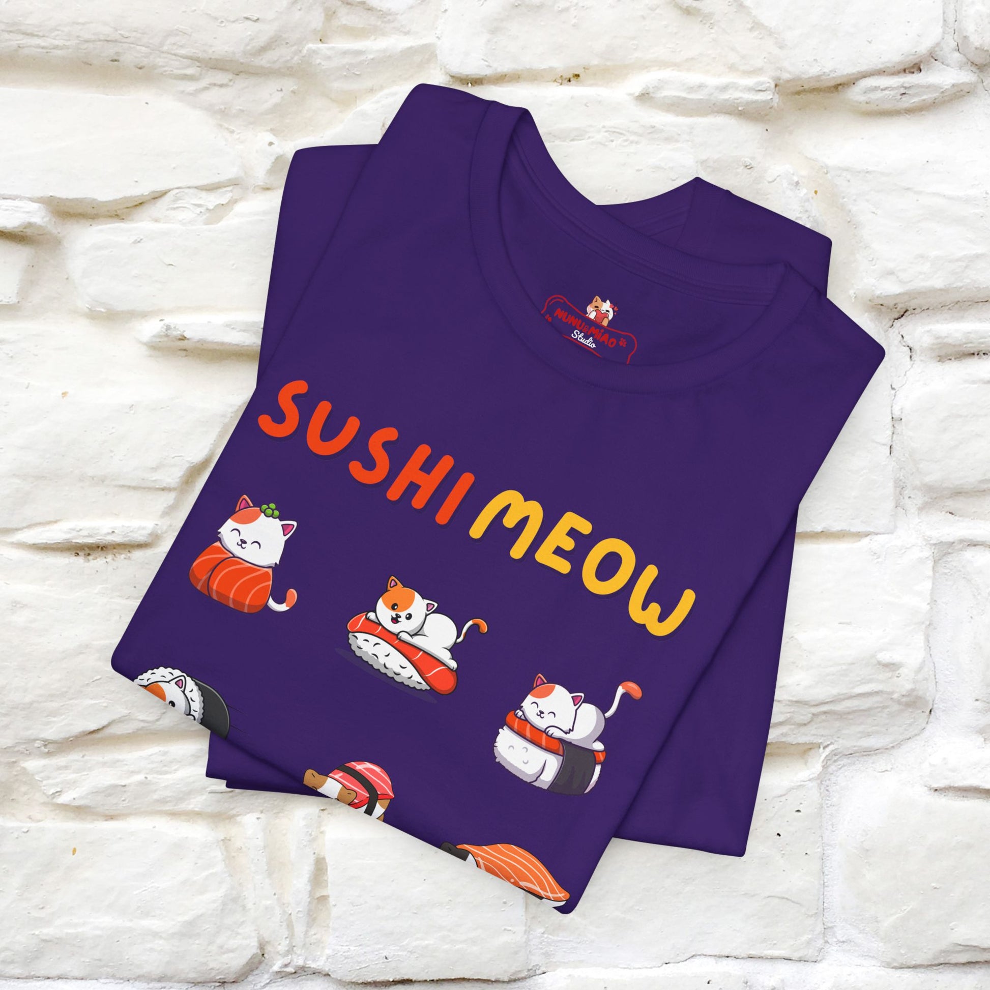 "Sushi Meow" Cat T-shirt for Men & Women | 100% Cotton* - Nunu&Miao Studio