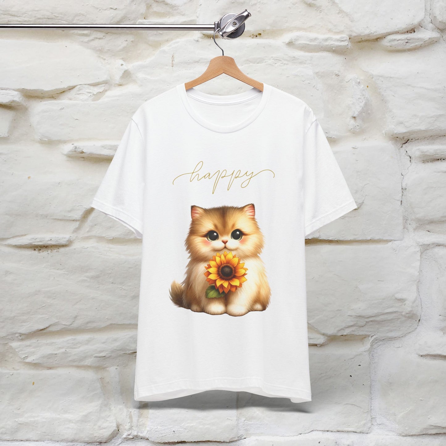 "Happy" Cat T-Shirt for Women | 100% Cotton* 🐾 - Nunu&Miao Studio
