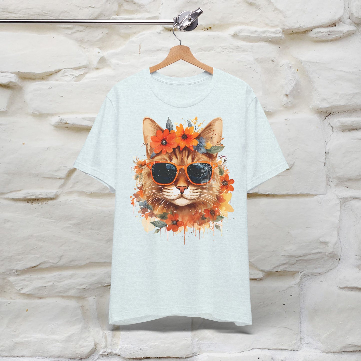 "Cool Cat in Bloom" T-shirt for Men and Women | 100% Cotton* - Nunu&Miao Studio