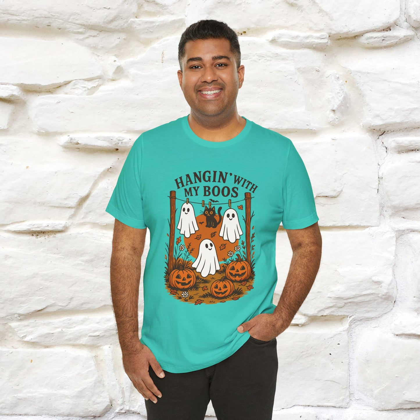 "Hanging With My Boos" Halloween Cat T-shirt |Nunu&Miao Studio - Nunu&Miao Studio