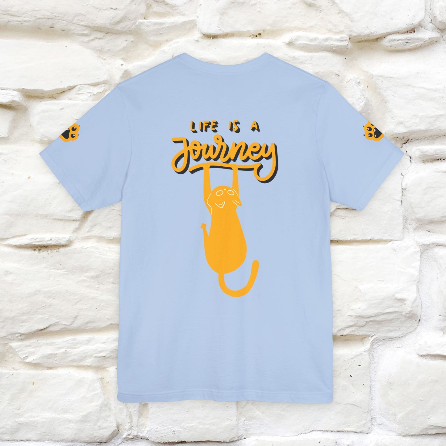 "Life Is A Journey'' Cat T-Shirt | Front & Back Design | Nunu&Miao Studio