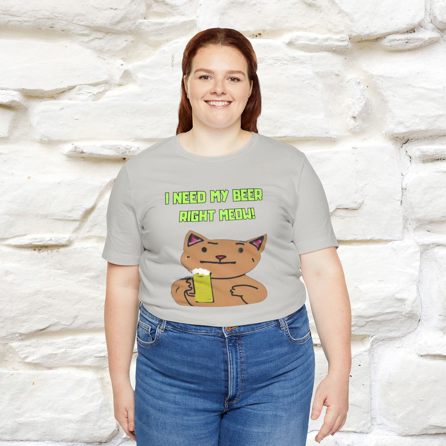 "I Need My Beer Right Meow!" Cat T-shirt |Nunu&Miao Studio