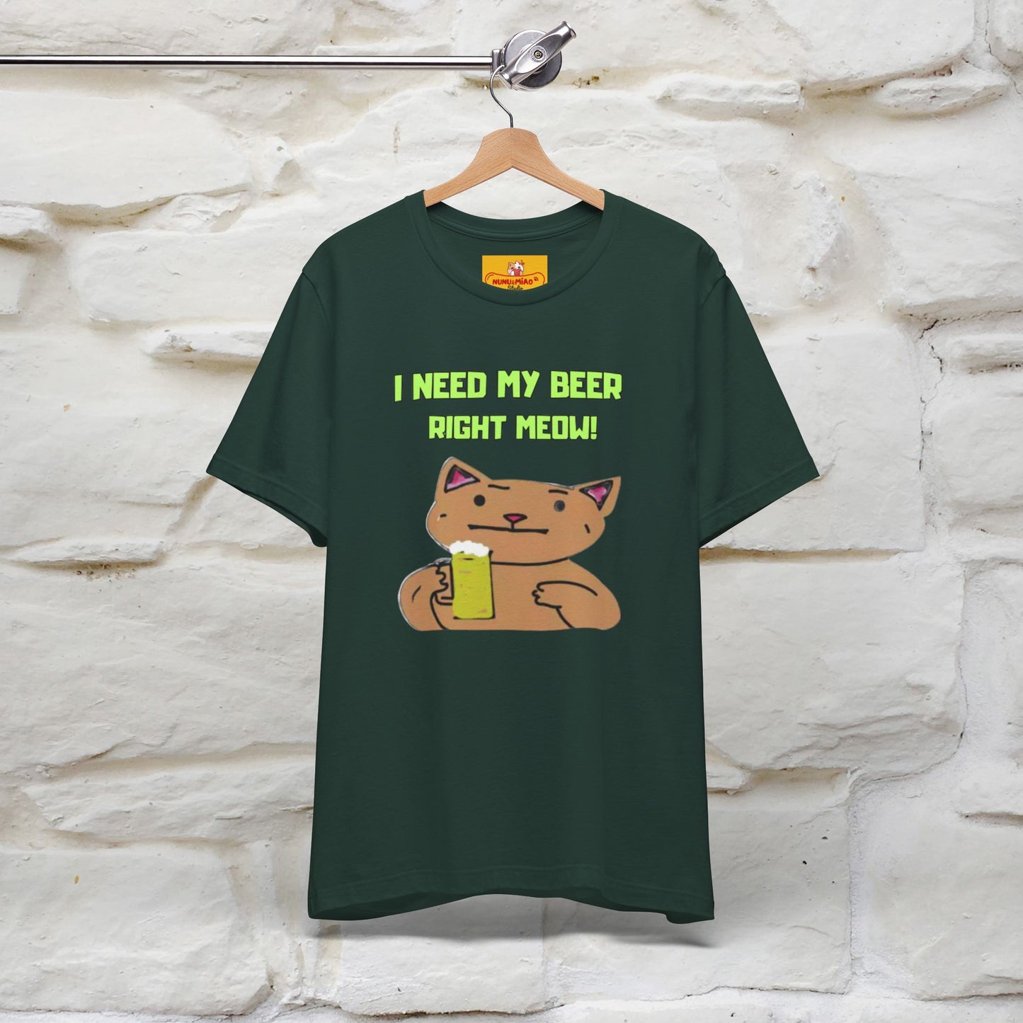 "I Need My Beer Right Meow!" Cat T-shirt |Nunu&Miao Studio