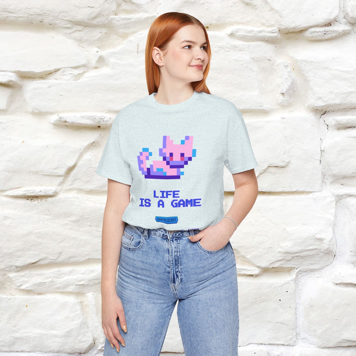 "Life Is A Game, I Am Just Here Fo The Cheat Code" Funny Cat T-Shirt for Men & Women | 100% Cotton* - Nunu&Miao Studio