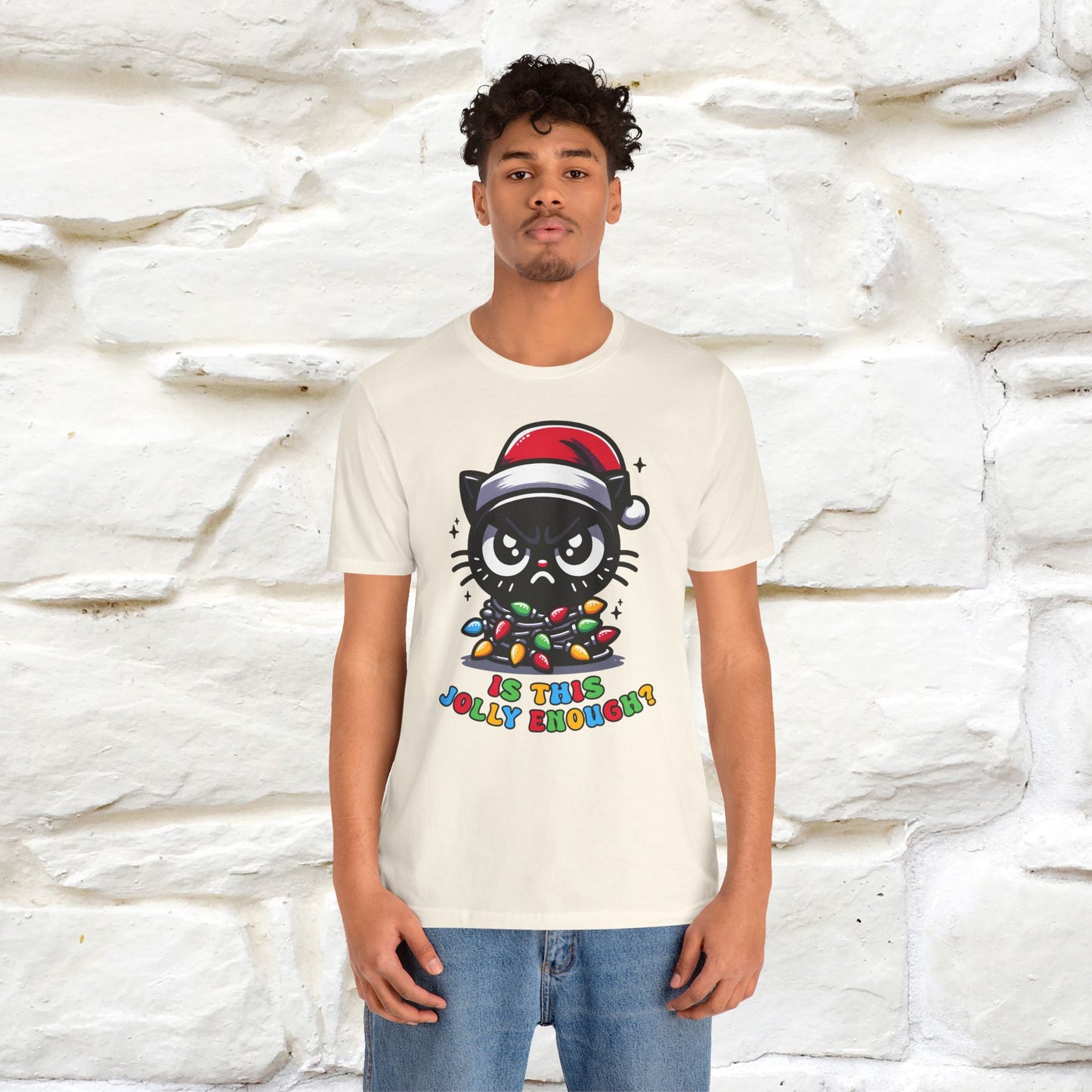 Is This Jolly Enough? | Funny Cat Christmas Shirt for Men & Women | 100% Cotton*