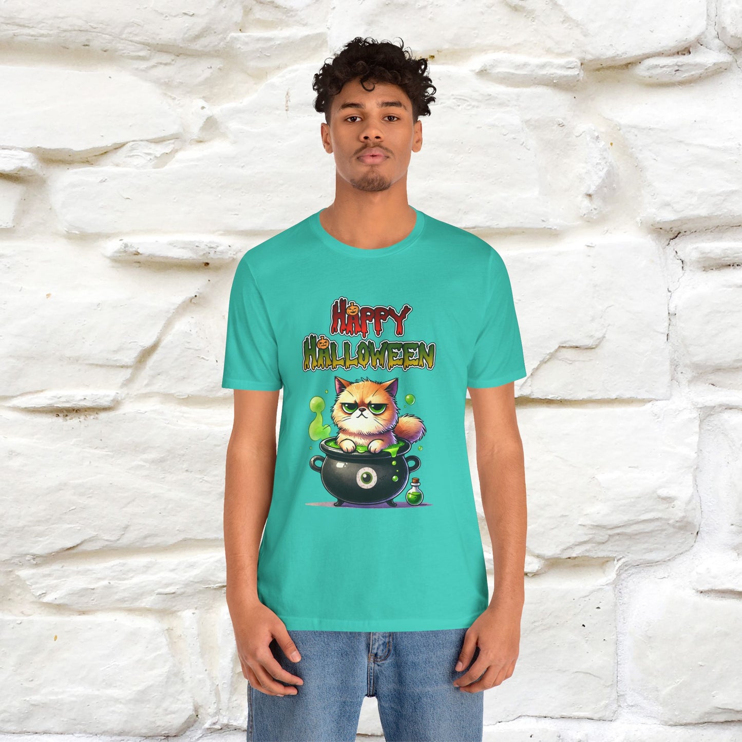 "Angry Cat Happy Halloween" Cat T-shirt |Nunu&Miao Studio - Nunu&Miao Studio