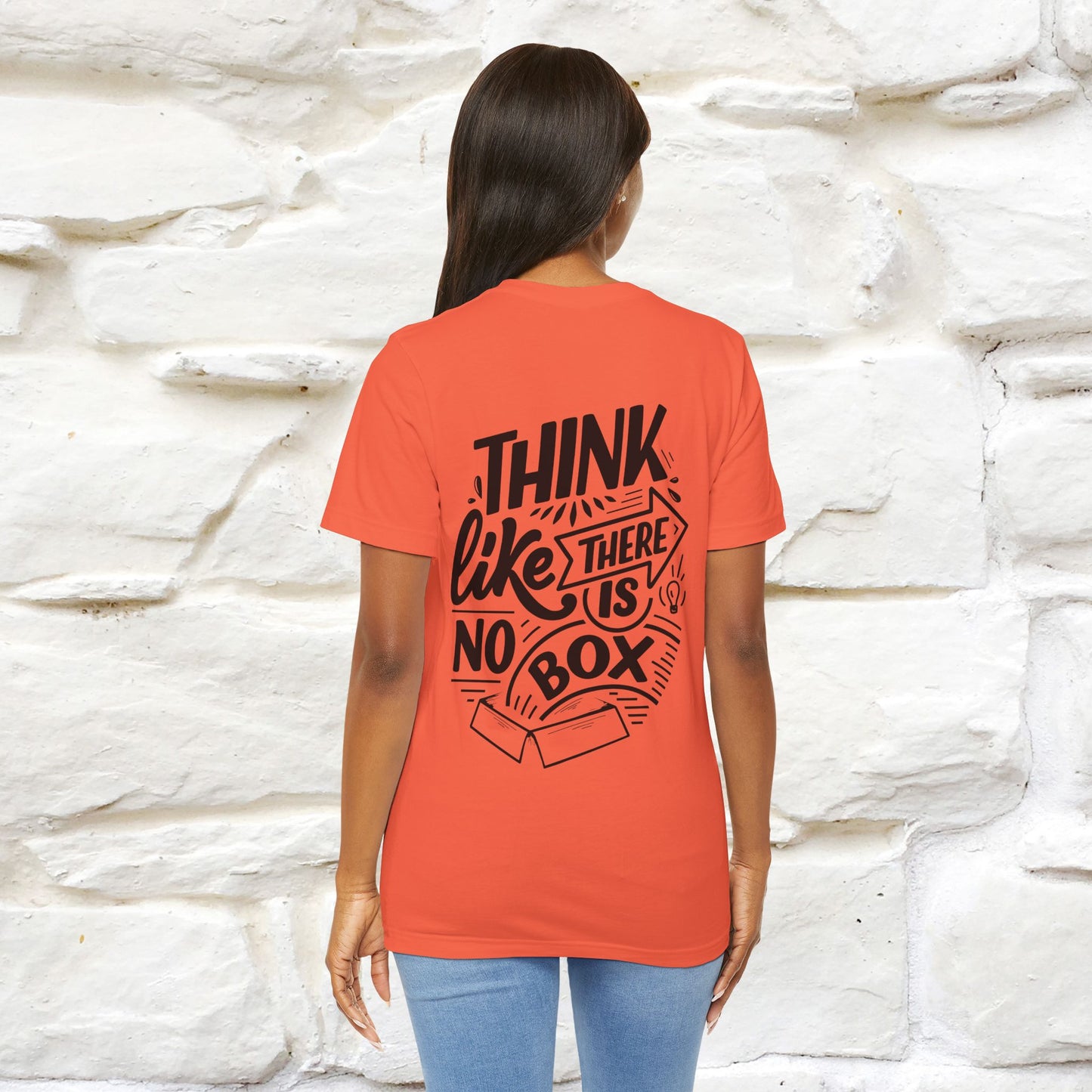 "Think Like There Is No Box" Cat T-Shirt| Front & Back Design | Nunu&Miao Studio