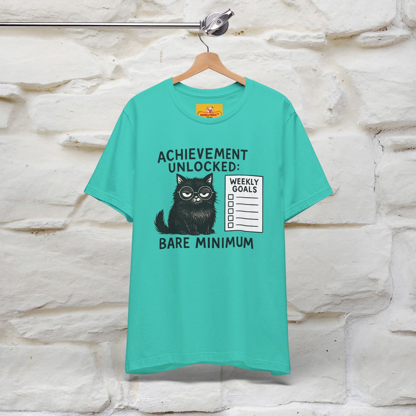 "Achievement Unlocked Bare Minimum." |Cat T-Shirt | Nunu&Miao Studio