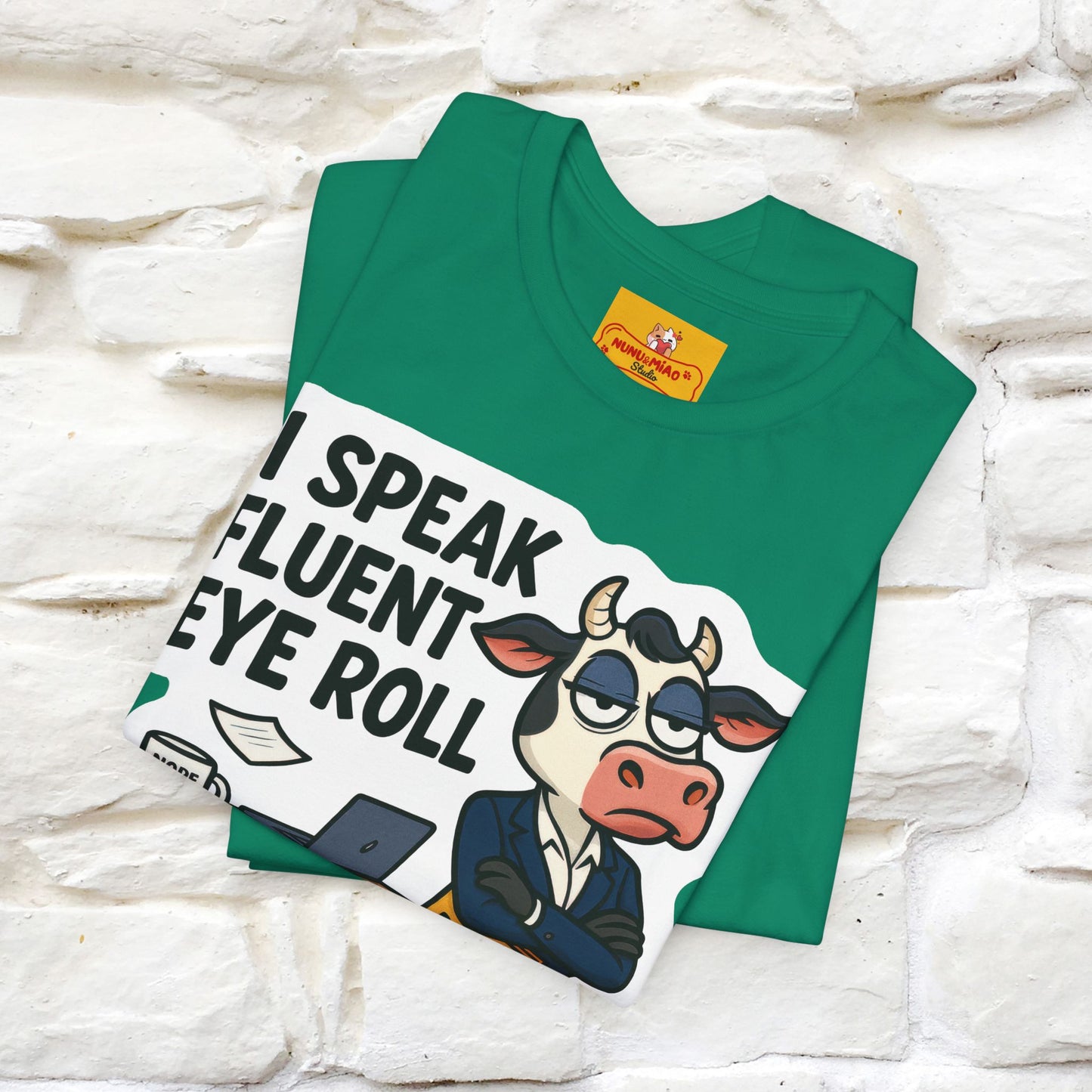 ''I Speak Fluent Eye Roll ''| Sarcastic Cat T-Shirt | Nunu&Miao Studio