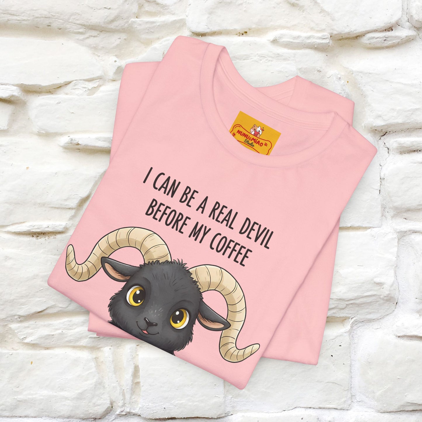 "I Can Be a Real Devil Before My Coffe" Funny T-shirt |Nunu&Miao Studio
