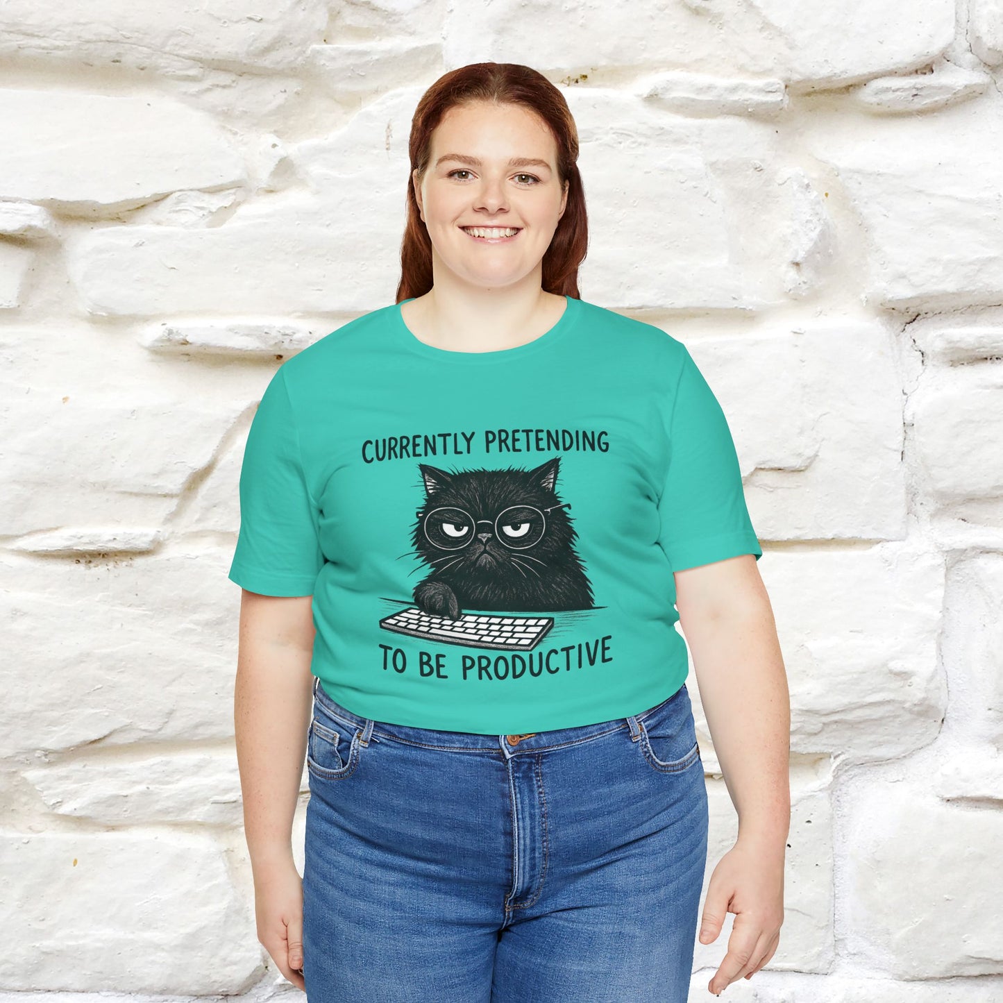 "Currently Pretending To Be Productive" |Cat T-Shirt | Nunu&Miao Studio