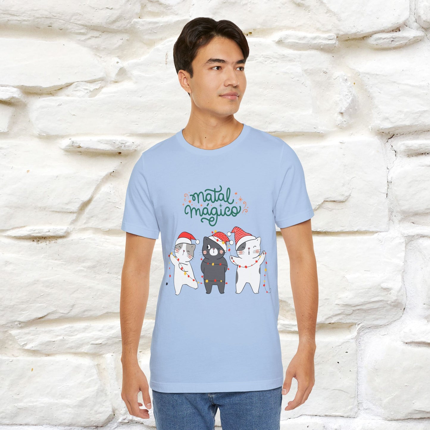 "Natal Magico" Cat T-shirt |Nunu&Miao Studio - Nunu&Miao Studio