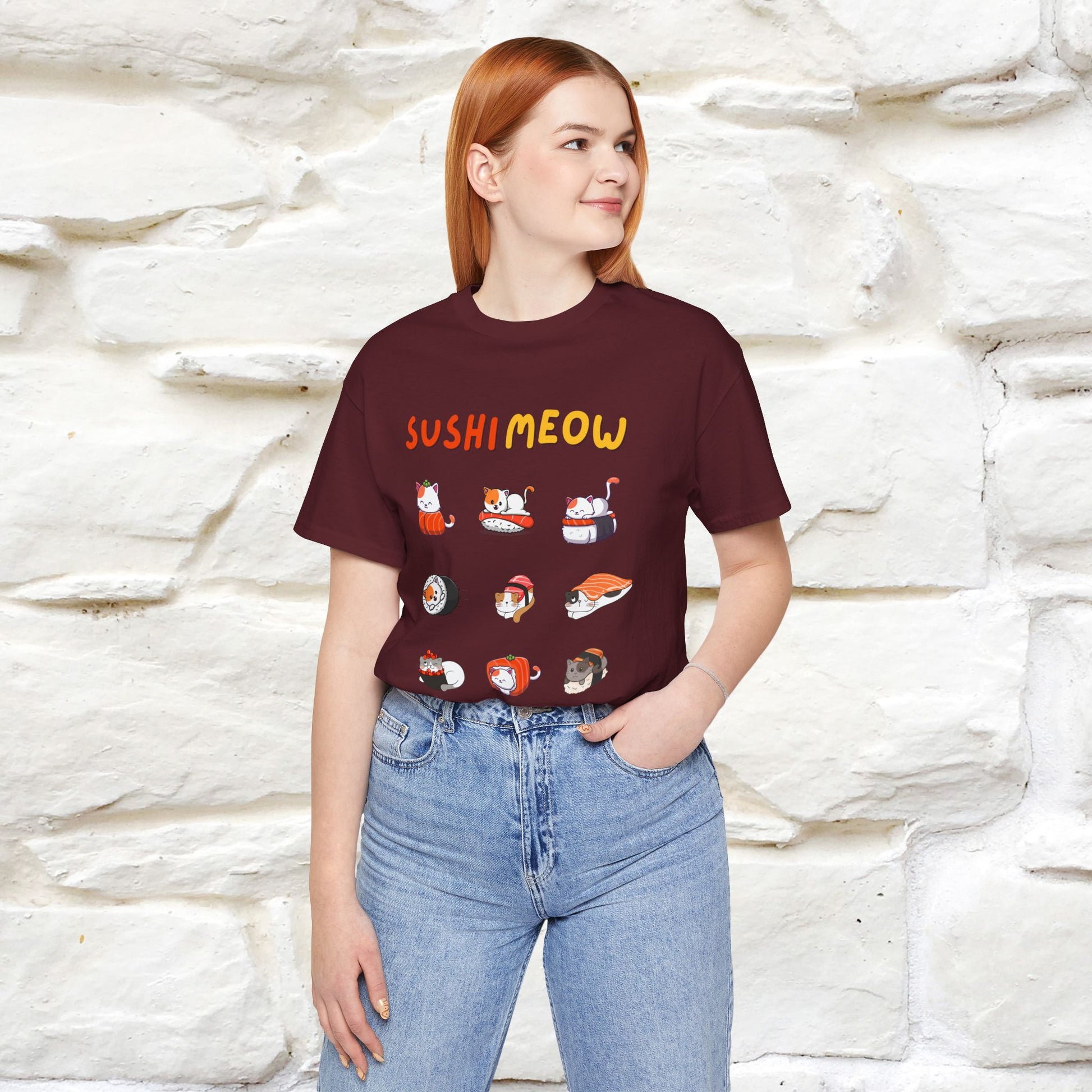 "Sushi Meow" Cat T-shirt for Men & Women | 100% Cotton* - Nunu&Miao Studio