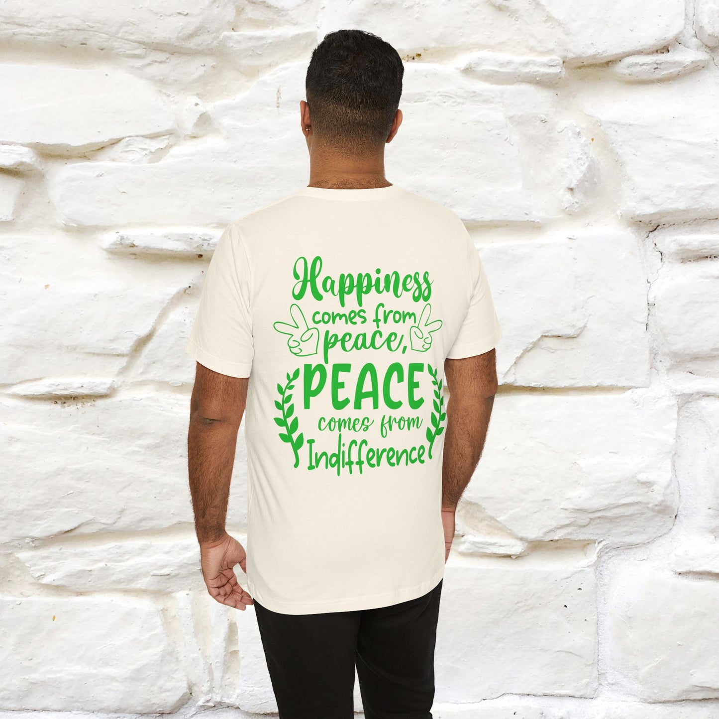 "Happiness Comes From Peace, Peace Comes From Indifference" Cat T-Shirt| Front & Back Design | Nunu&Miao Studio