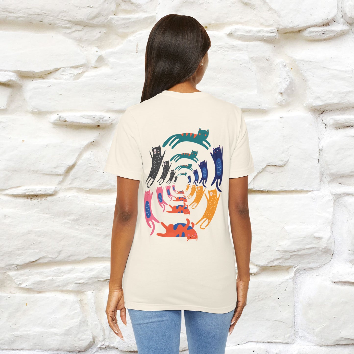 "The Hypnotic Meow'' Cat T-Shirt Front and Back Design | Nunu&Miao Studio