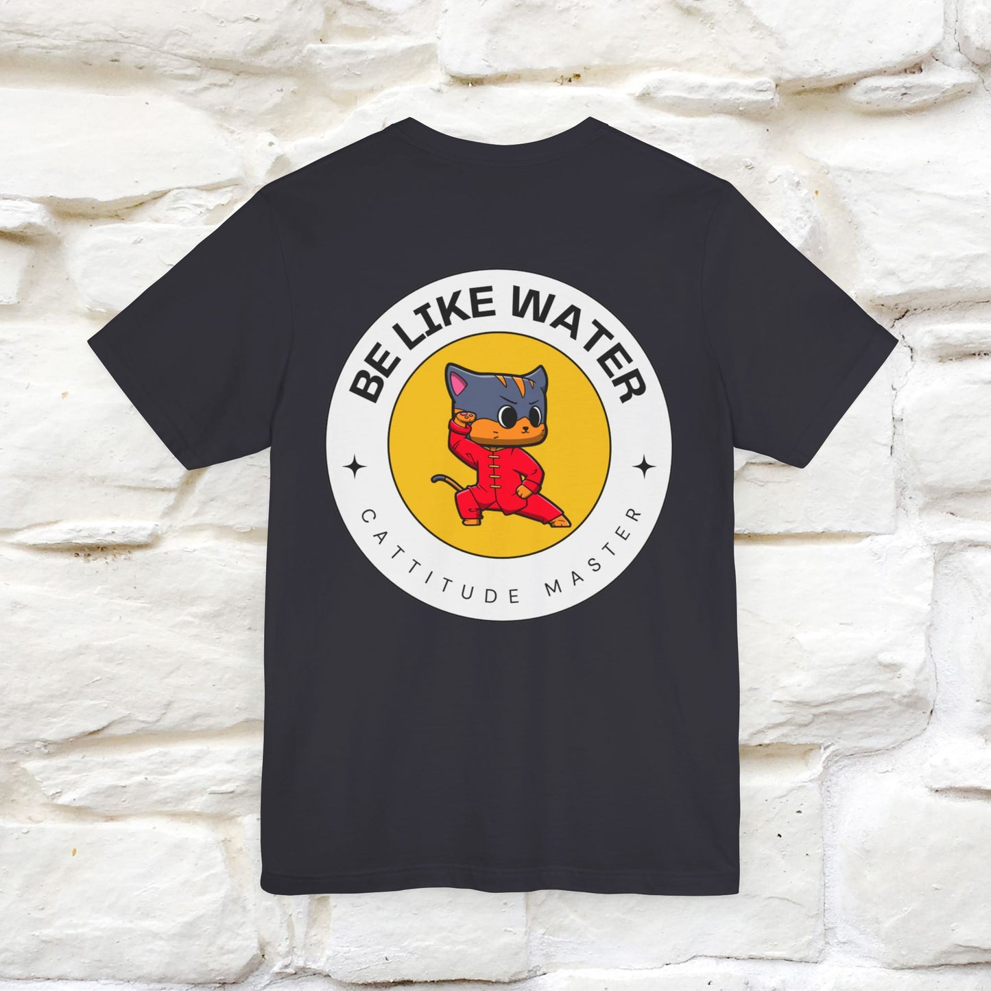 "Be Like Water: Cattitude Master Cat" T-Shirt for Men & Women | 100% Cotton* Martial Arts Tee - Nunu&Miao Studio