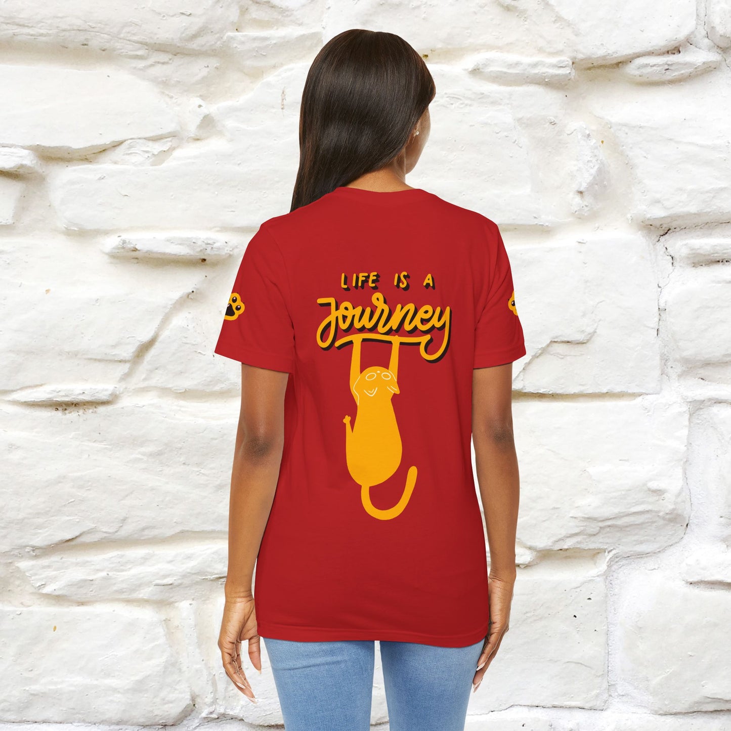 "Life Is A Journey'' Cat T-Shirt | Front & Back Design | Nunu&Miao Studio