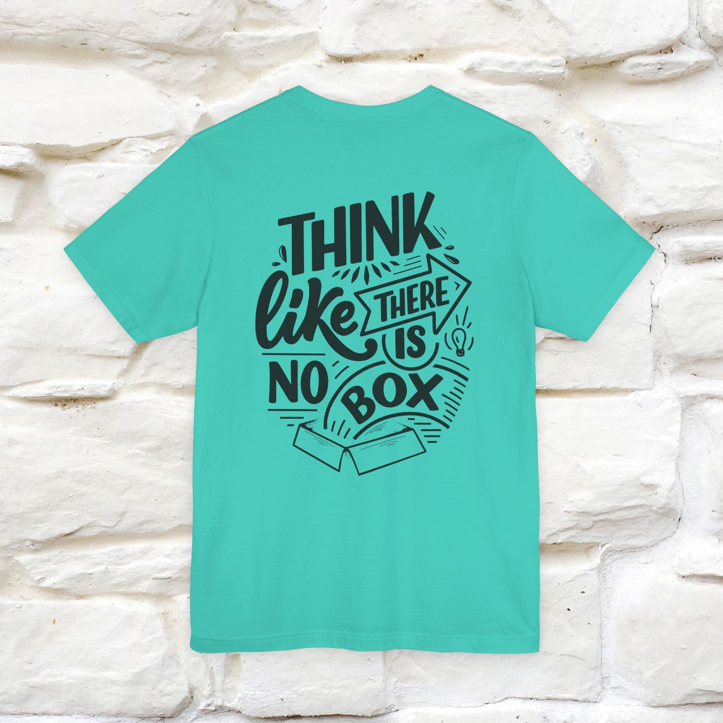 "Think Like There Is No Box" Cat T-Shirt| Front & Back Design | Nunu&Miao Studio
