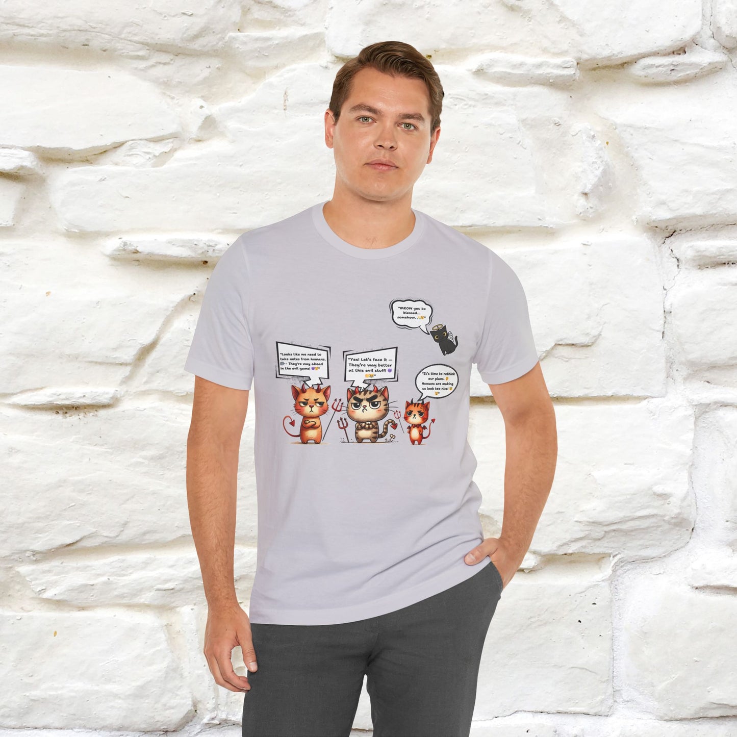 "Humans Are Way Ahead In The Evil Game! 😈😼" Cat T-shirt |Nunu&Miao Studio