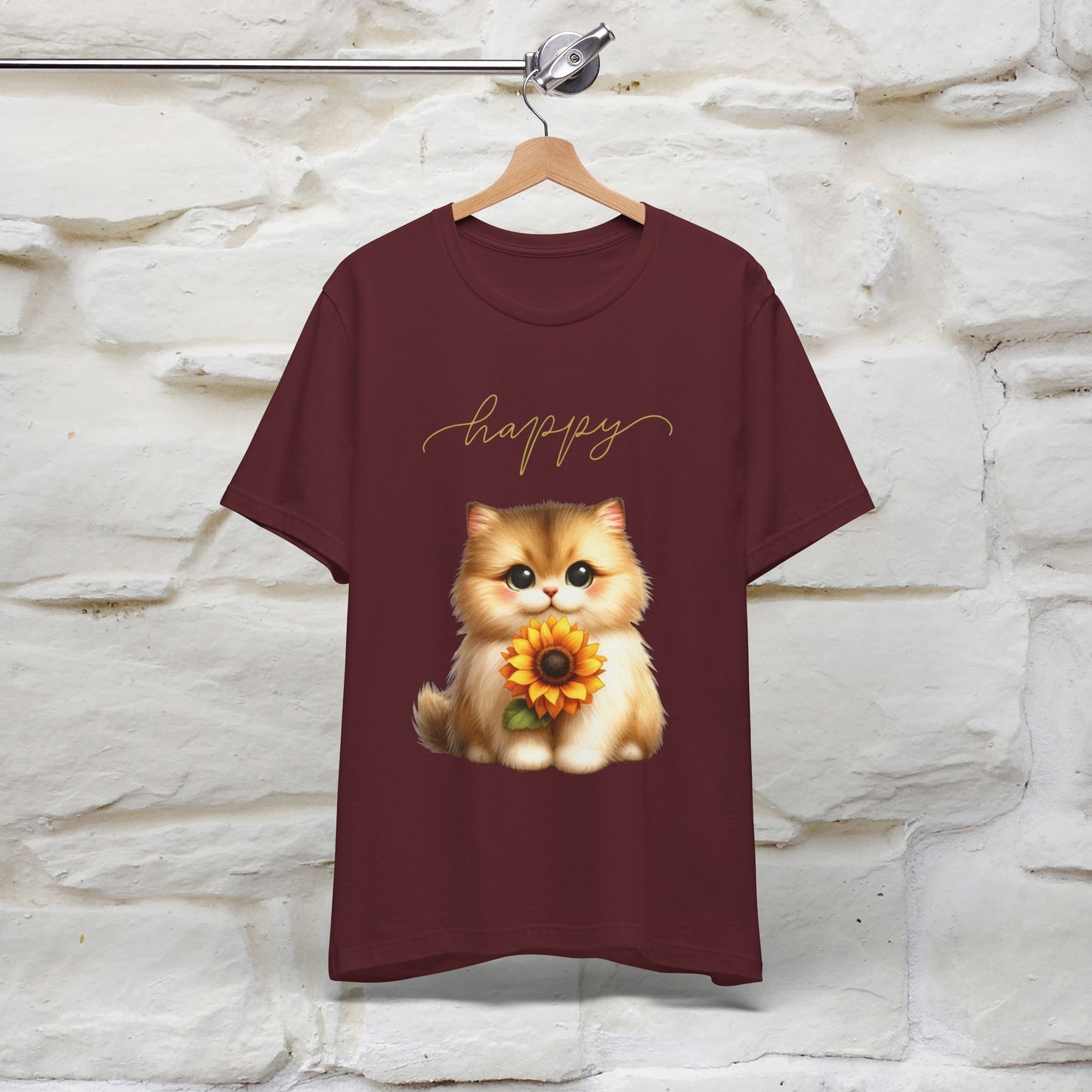 "Happy" Cat T-Shirt for Women | 100% Cotton* 🐾 - Nunu&Miao Studio