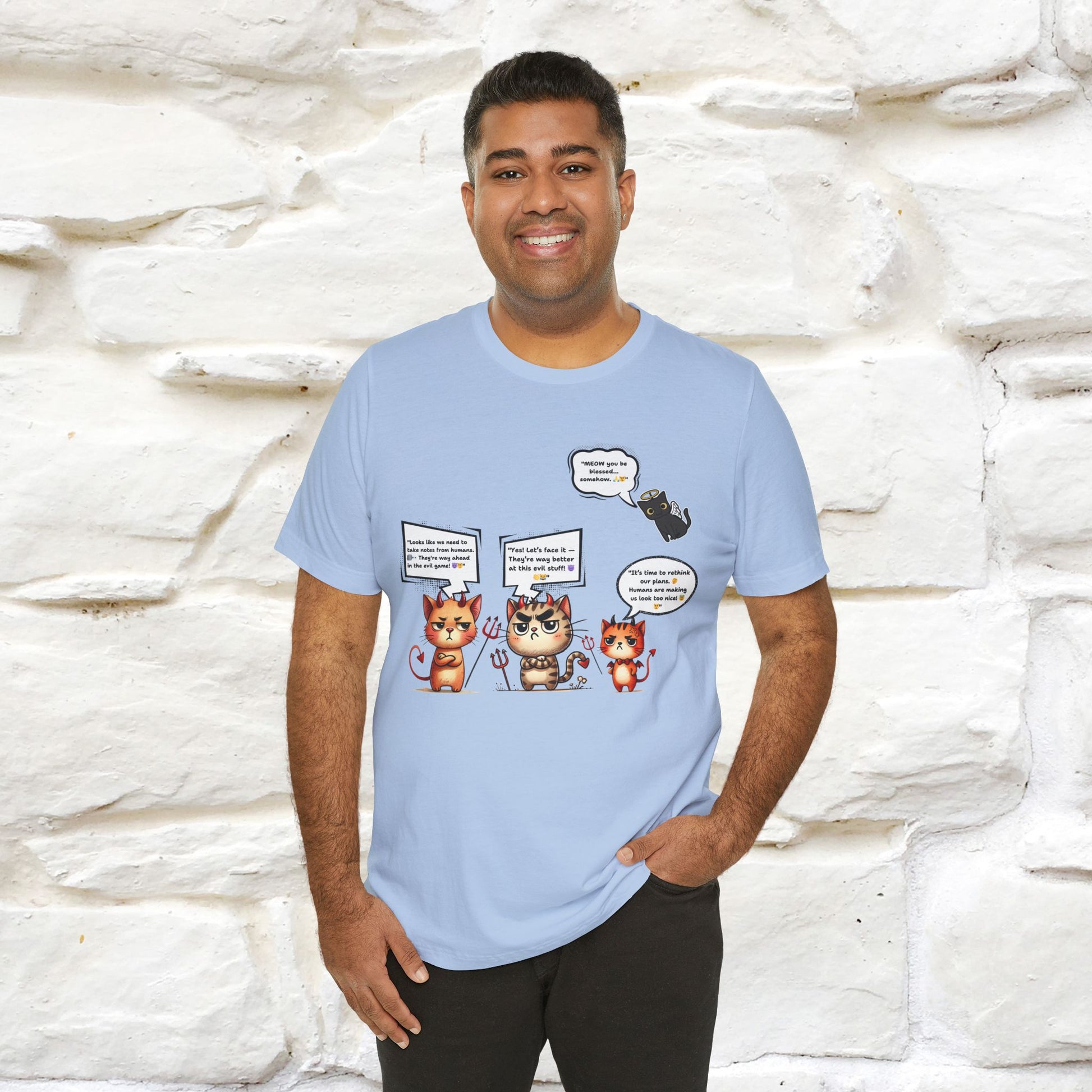 "Humans Are Way Ahead In The Evil Game! 😈😼" Cat  T-shirt |Nunu&Miao Studio - Nunu&Miao Studio