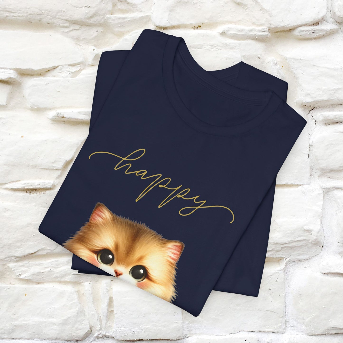 "Happy" Cat T-Shirt for Women | 100% Cotton* 🐾 - Nunu&Miao Studio