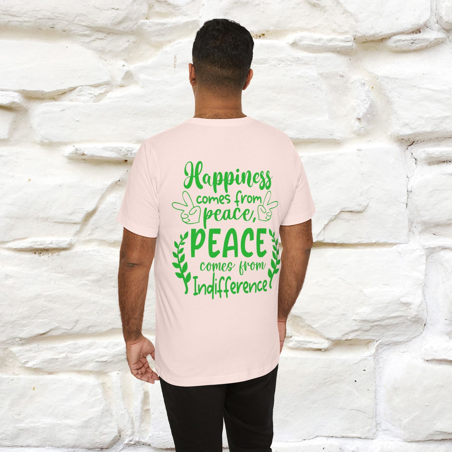 "Happiness Comes From Peace, Peace Comes From Indifference" Cat T-Shirt| Front & Back Design | Nunu&Miao Studio