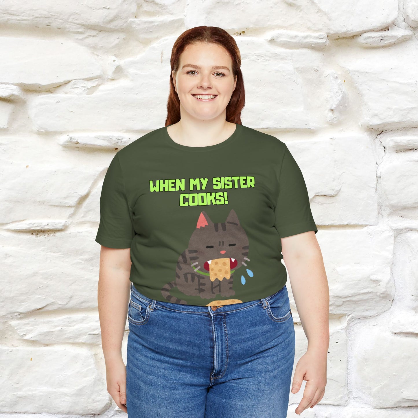 "When My Sister Cooks" Funny Cat T-shirt |Nunu&Miao Studio