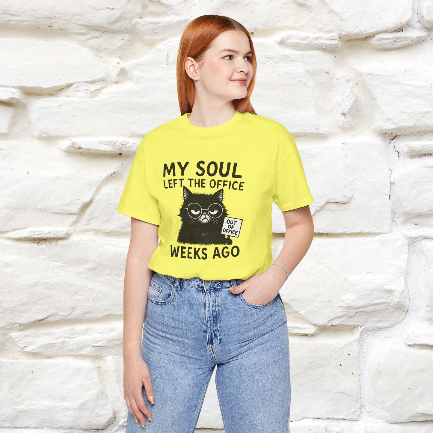 "My Soul Left The Office..." |Funny Cat T-Shirt | Nunu&Miao Studio