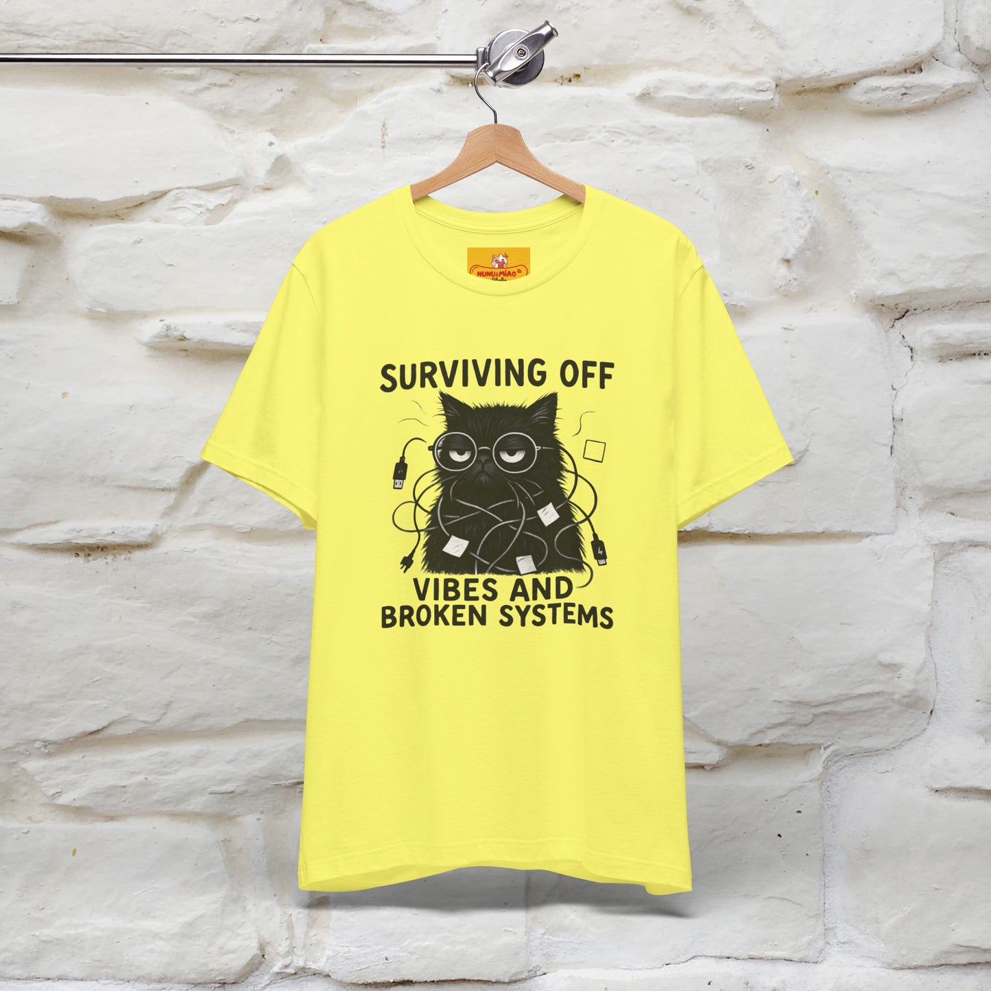 "Surviving Off...Vibes And Broken .. " |Cat T-Shirt | Nunu&Miao Studio