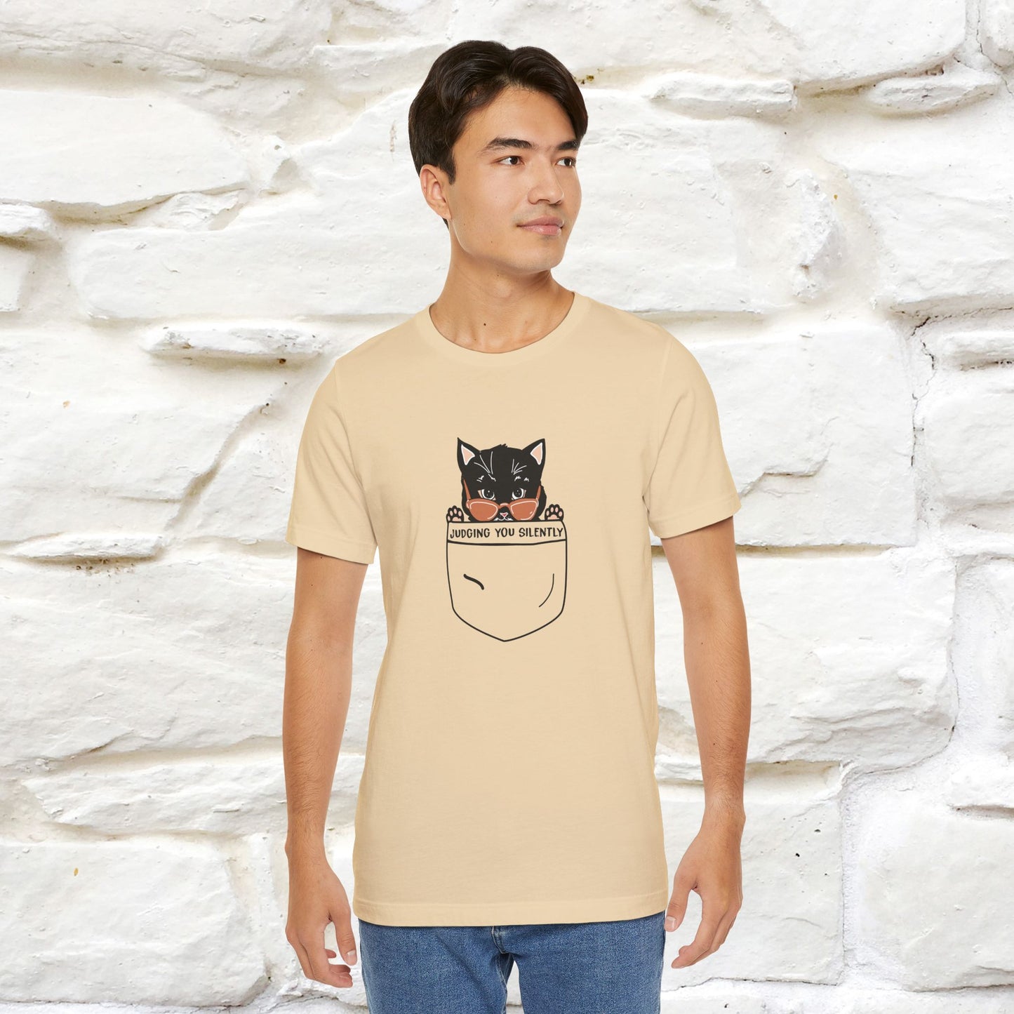 Judging You Silently Cat T-Shirt for Men | 100% Cotton* Funny & Sassy Tee - Nunu&Miao Studio