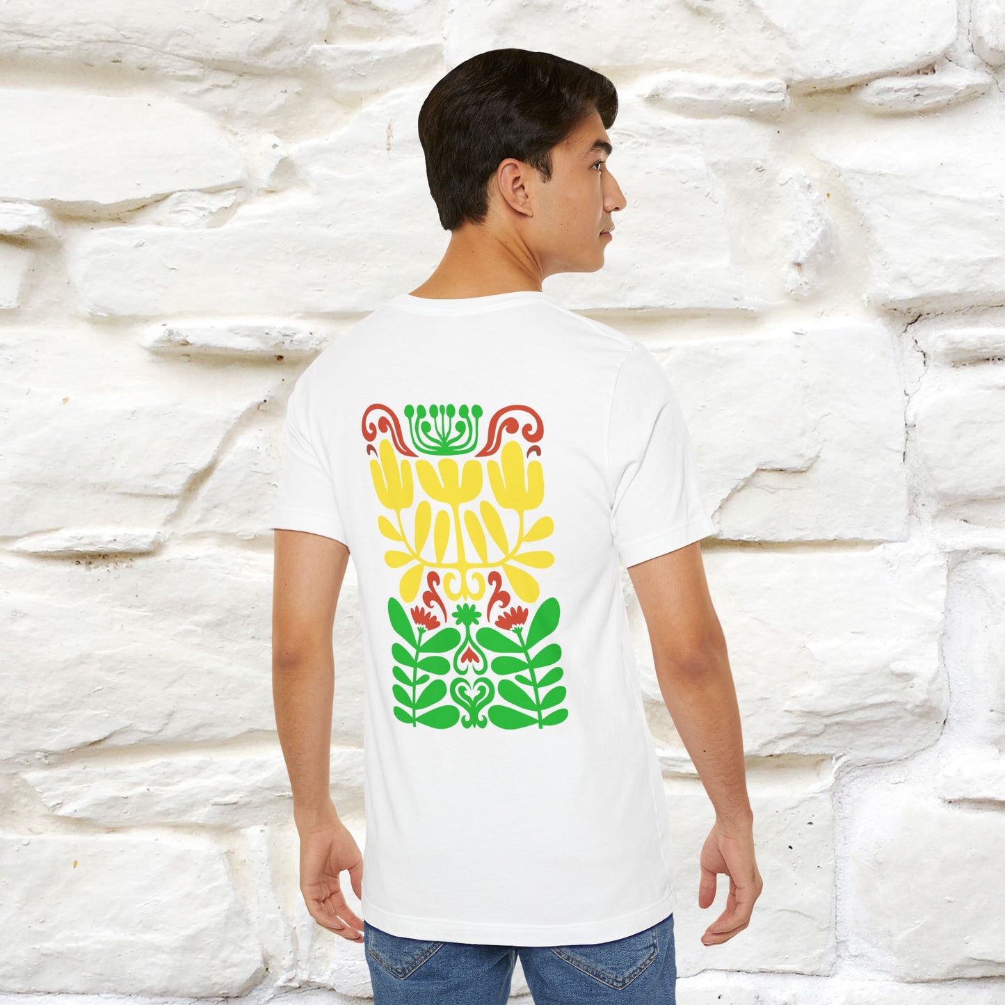 ''Floral Abstract'' Cat T-Shirt Front and Back Design | Nunu&Miao Studio
