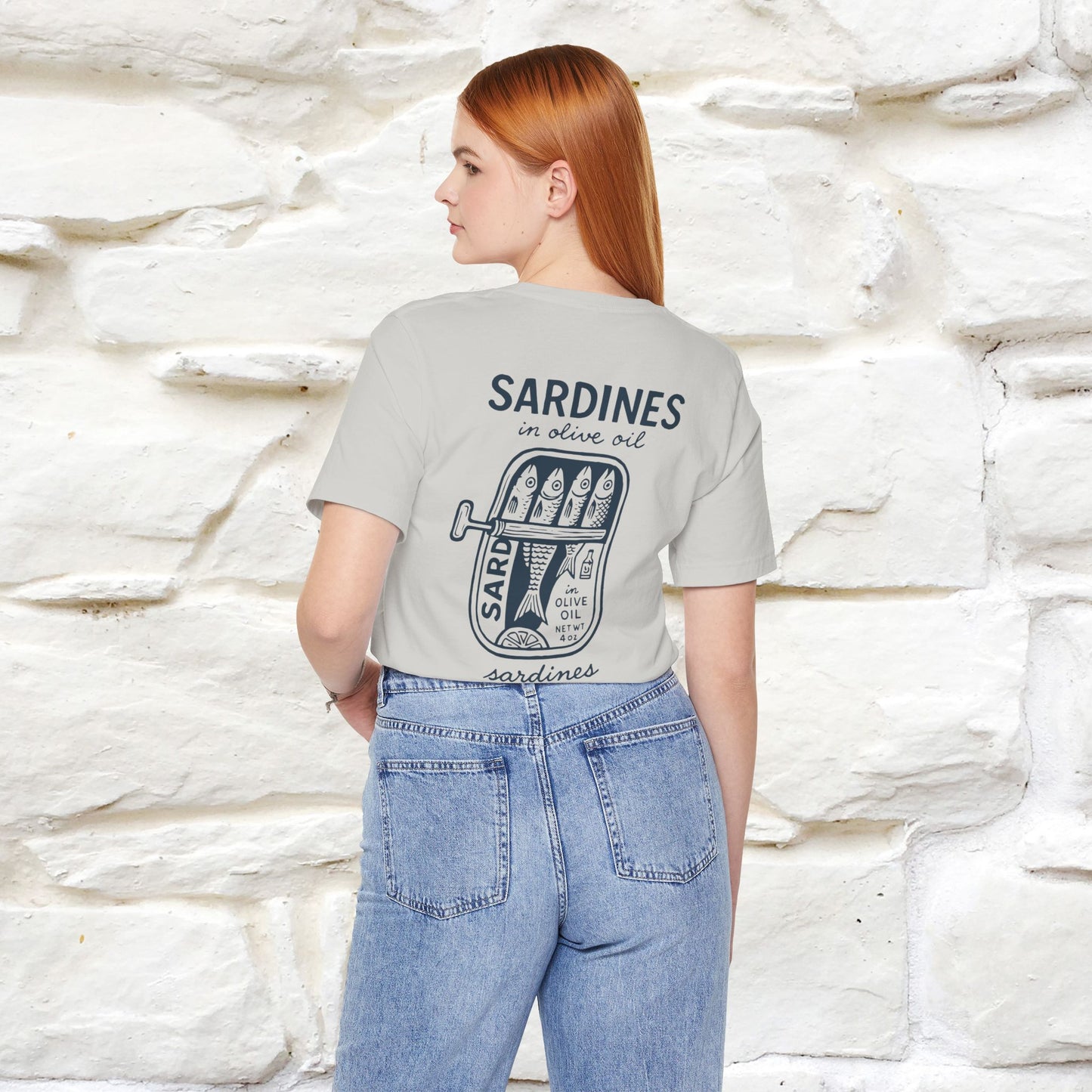 "Sardines In Olive Oil" Cute T-shirt | Front & Back Design|Nunu&Miao Studio