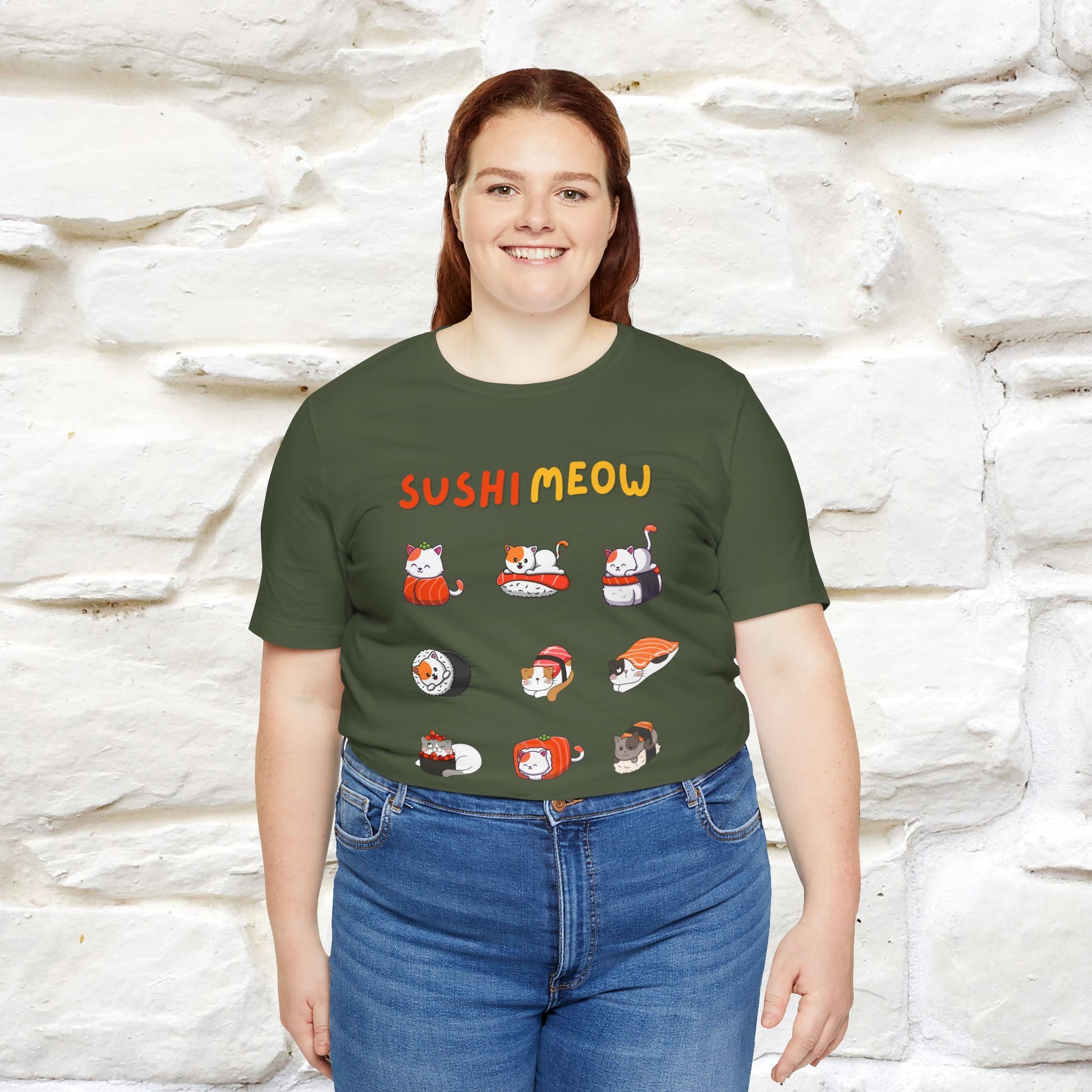 "Sushi Meow" Cat T-shirt for Men & Women | 100% Cotton* - Nunu&Miao Studio