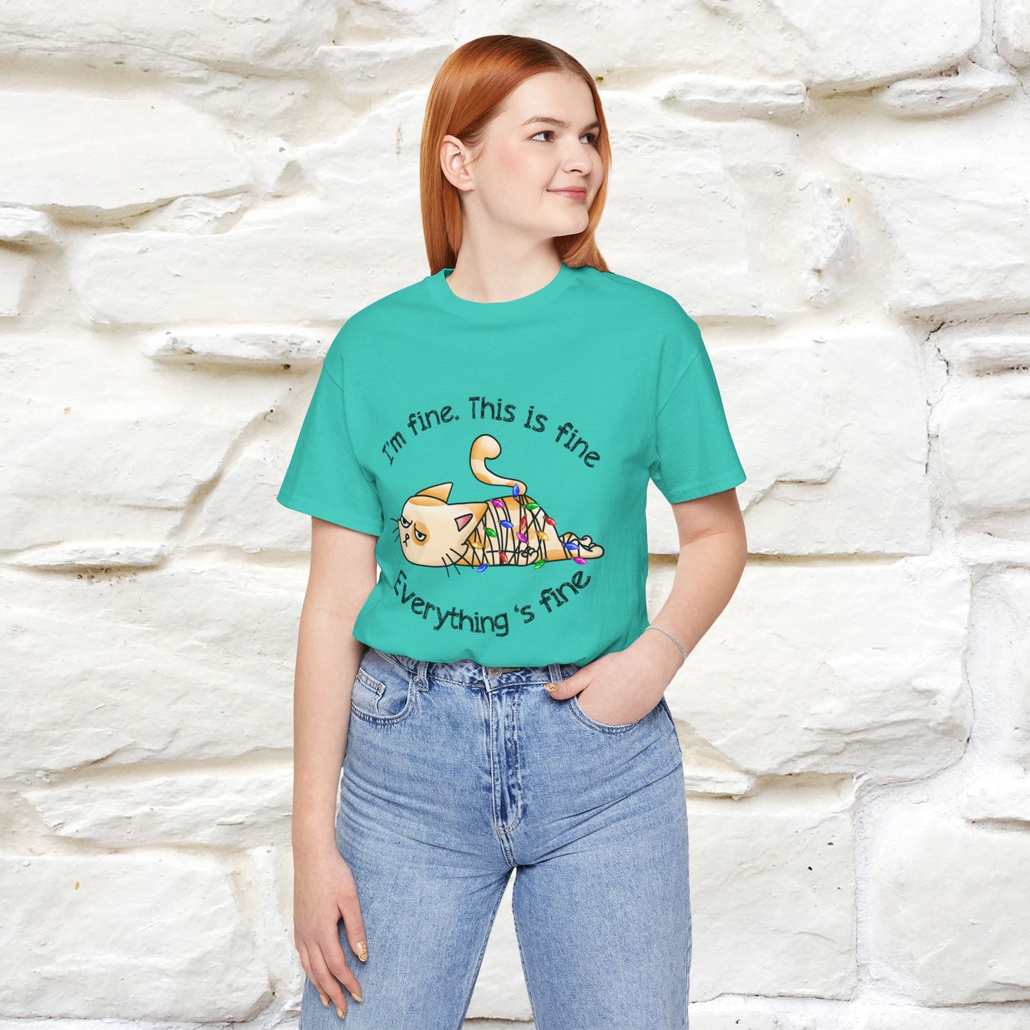 "This Is Fine" |Funny Cat T-Shirt | Nunu&Miao Studio