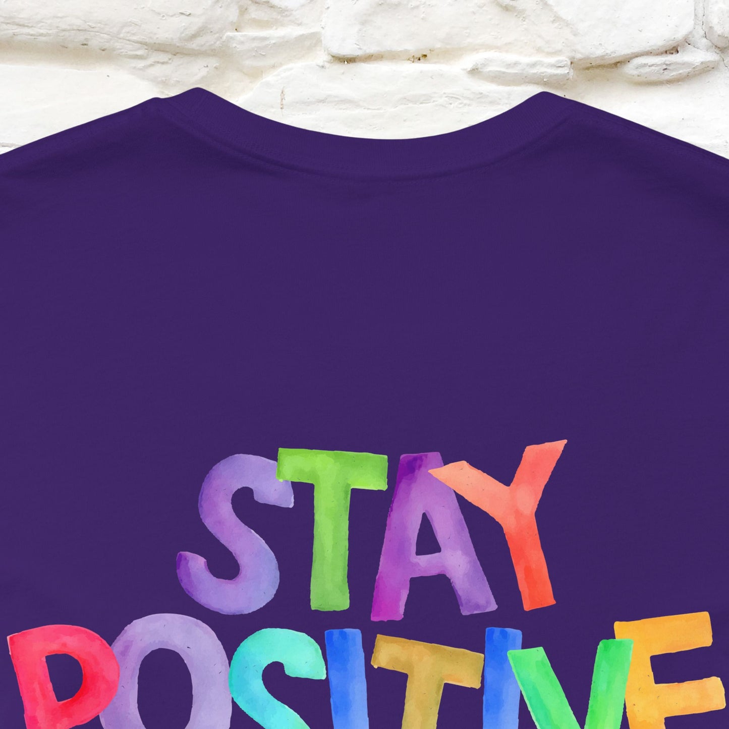 "Stay Positive'' Cat T-Shirt | Front & Back Design | Nunu&Miao Studio