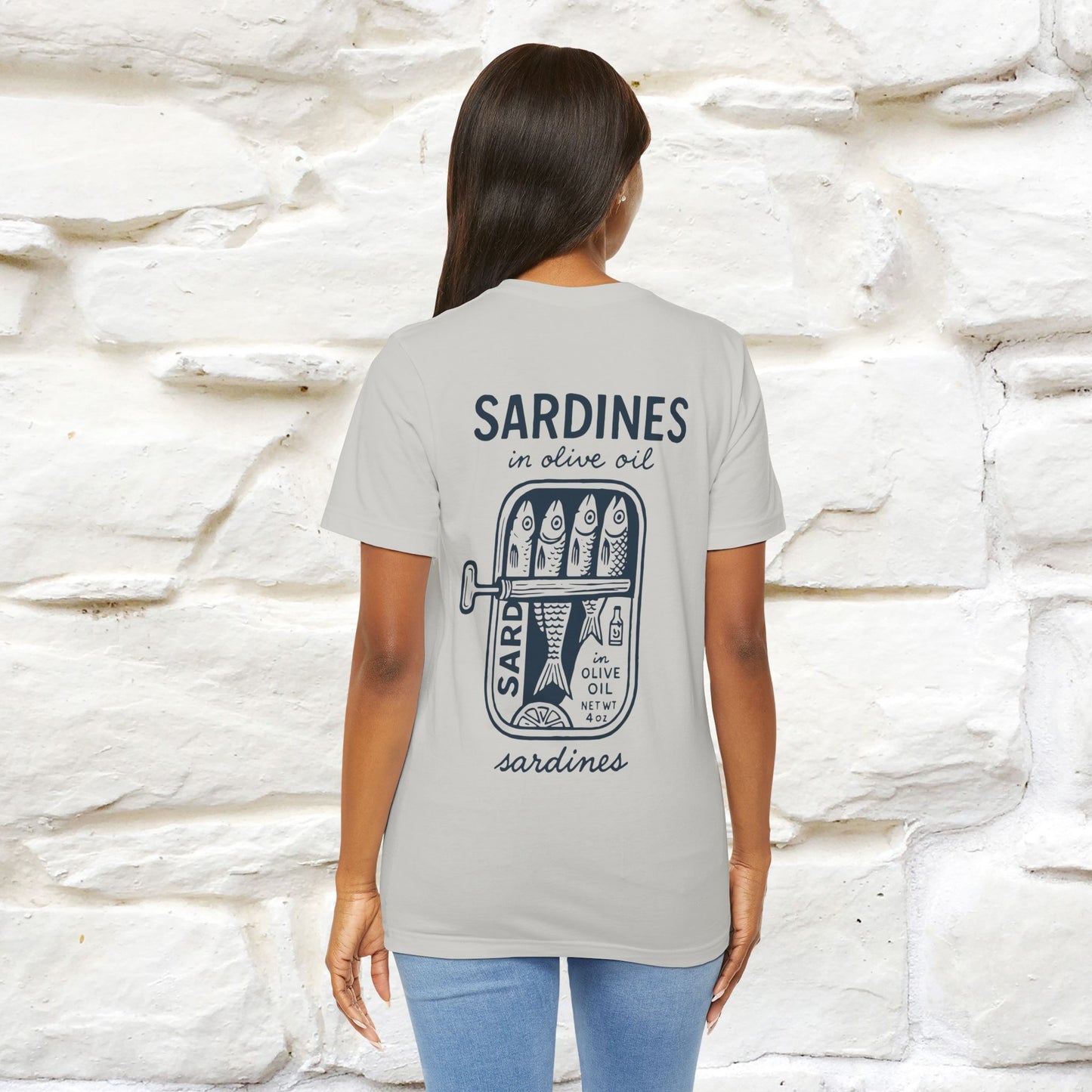 "Sardines In Olive Oil" Cute T-shirt | Front & Back Design|Nunu&Miao Studio