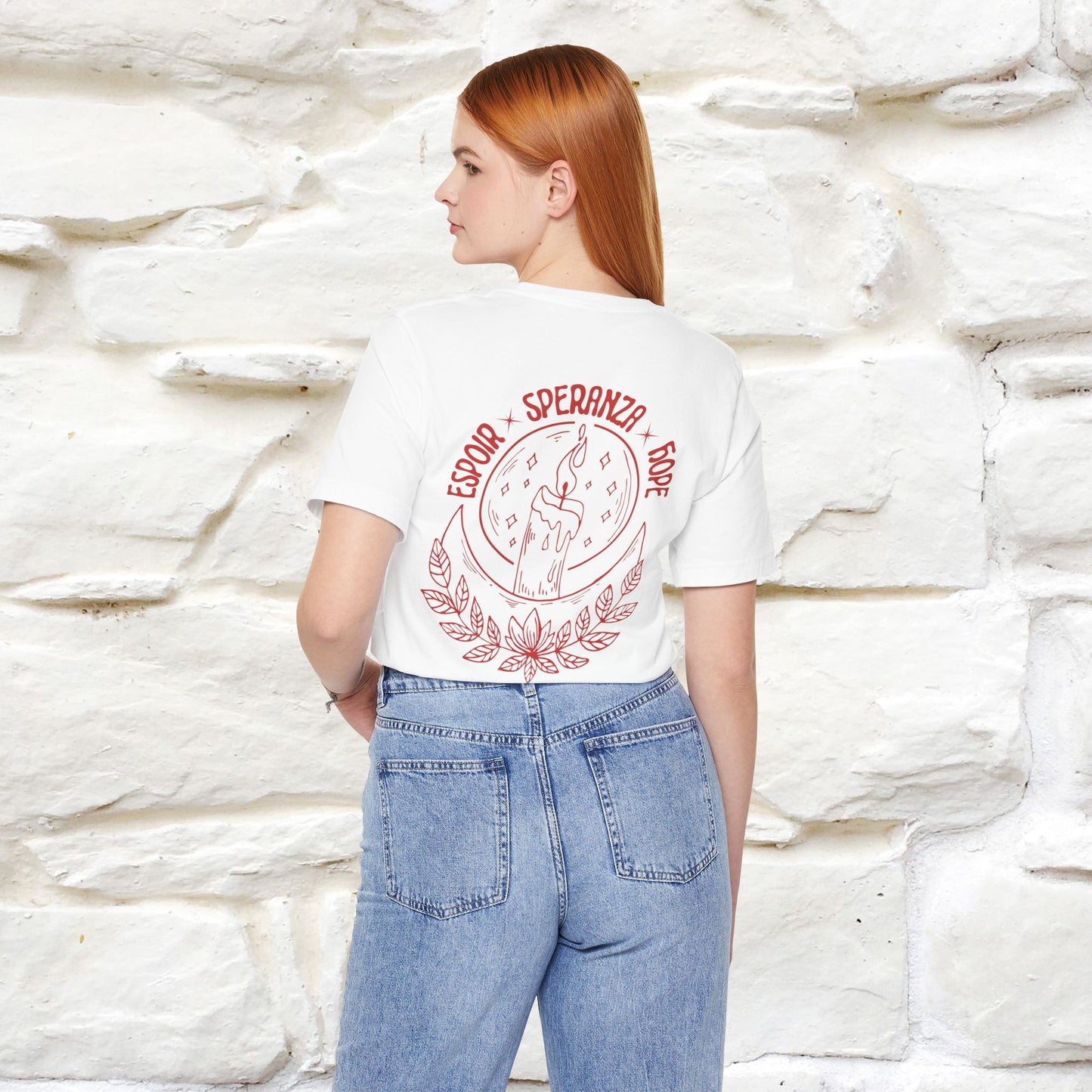 "Espoir Speranza Hope'' Cat T-Shirt Front and Back Design | Nunu&Miao Studio