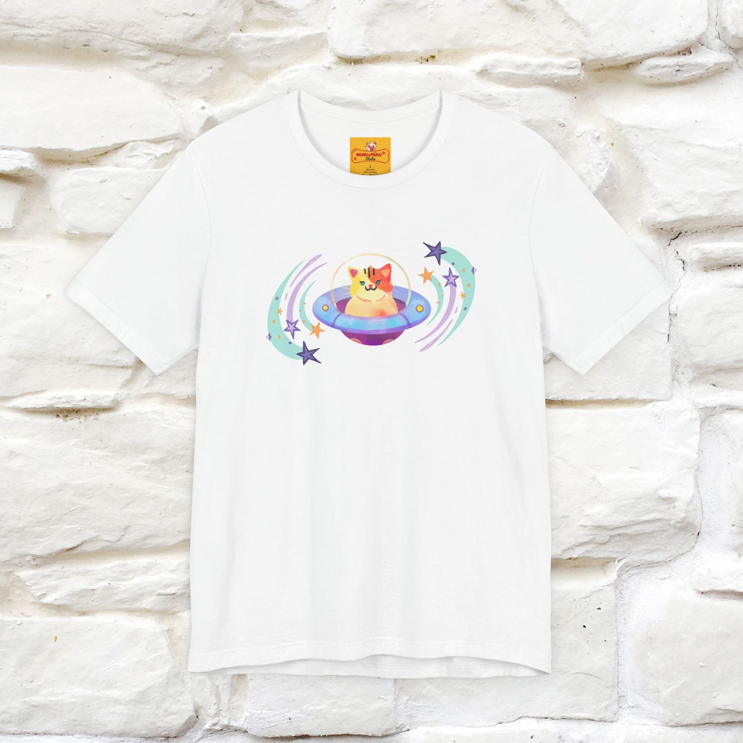 "Stay Positive'' Cat T-Shirt | Front & Back Design | Nunu&Miao Studio