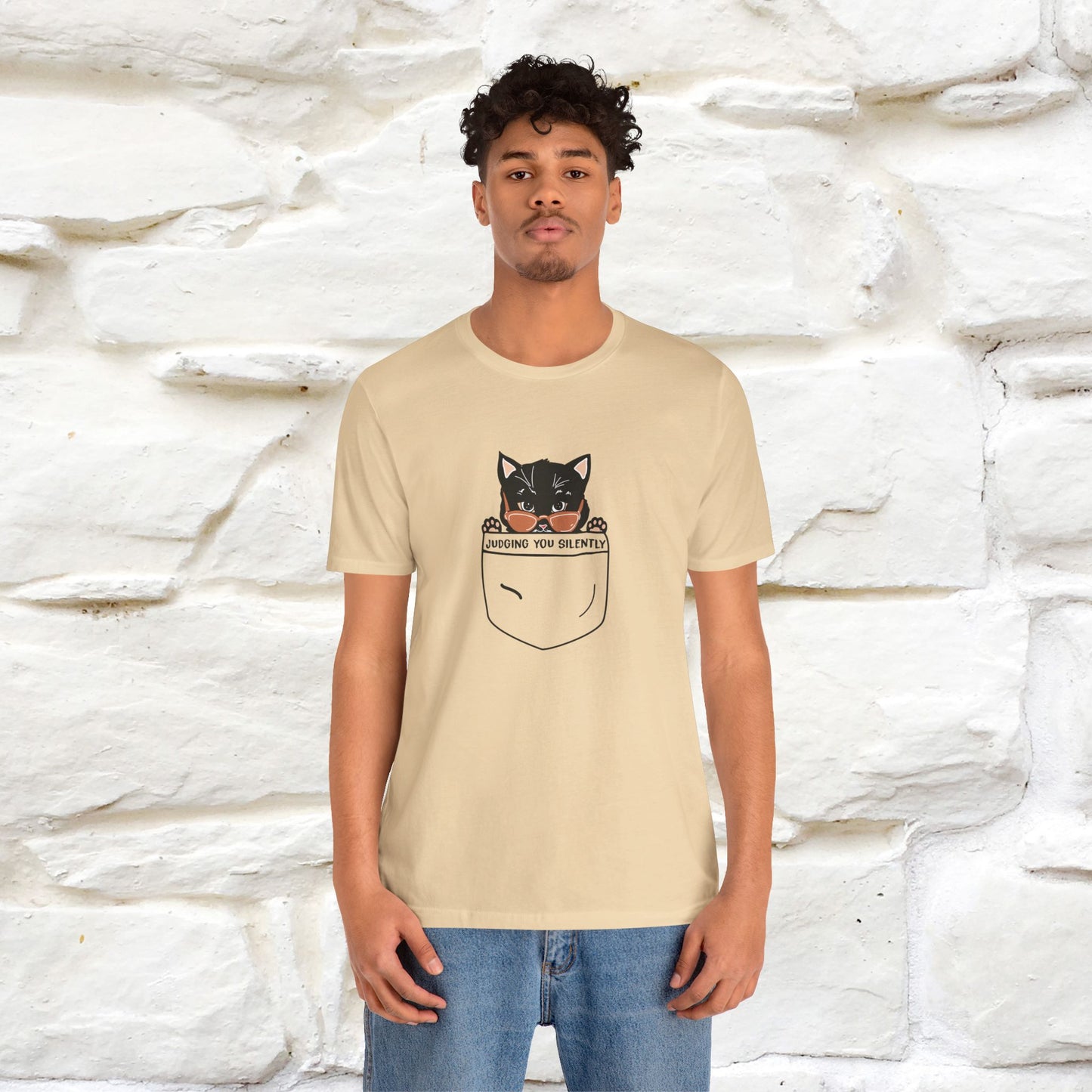 Judging You Silently Cat T-Shirt for Men | 100% Cotton* Funny & Sassy Tee - Nunu&Miao Studio