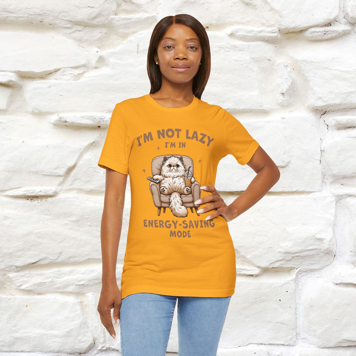 "I'm Not Lazy I'm In Energy-Saving Mode " Cat T-shirt |Nunu&Miao Studio