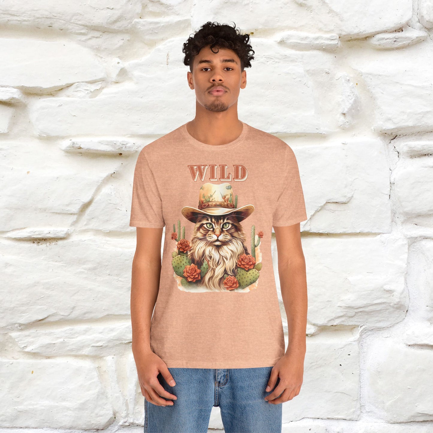 Wild Cowboy Cat T-Shirt for Men & Women | 100% Cotton* Adventure Tee - Nunu&Miao Studio