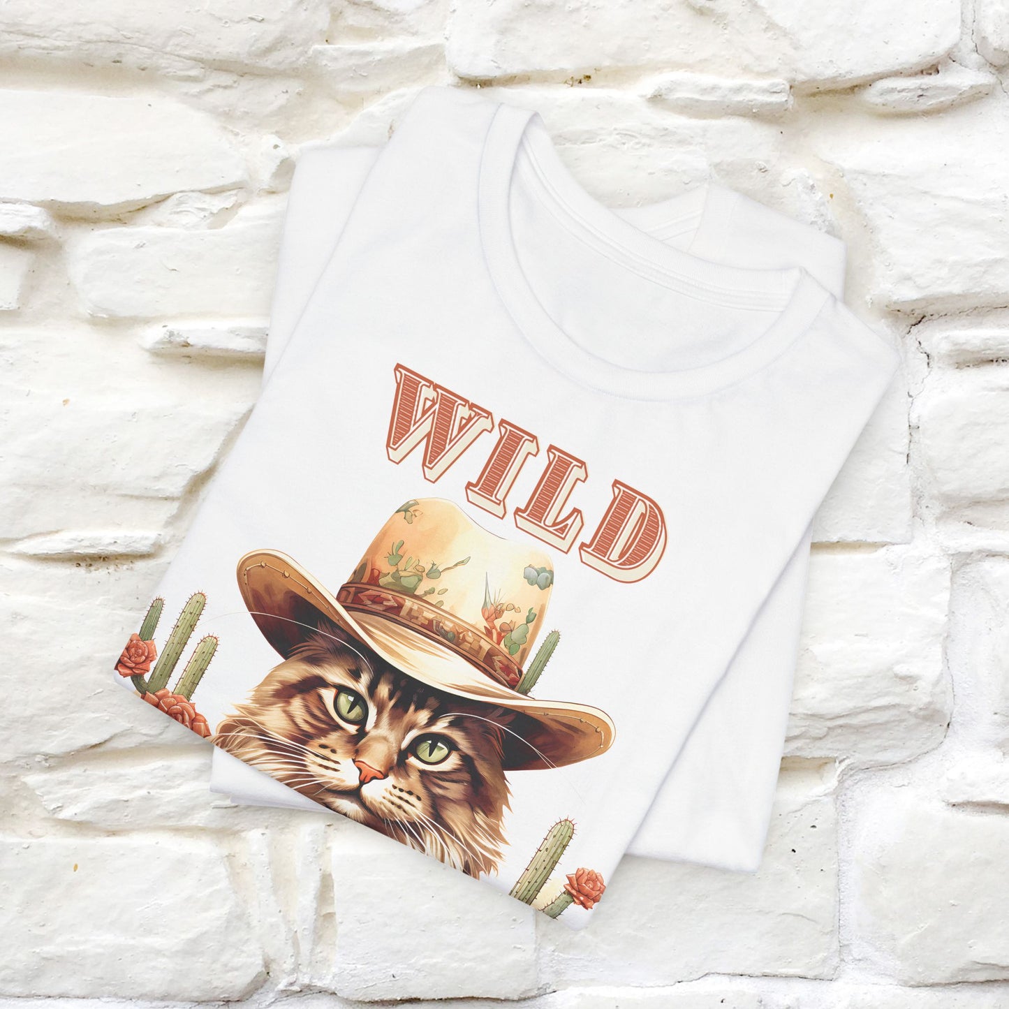 Wild Cowboy Cat T-Shirt for Men & Women | 100% Cotton* Adventure Tee - Nunu&Miao Studio