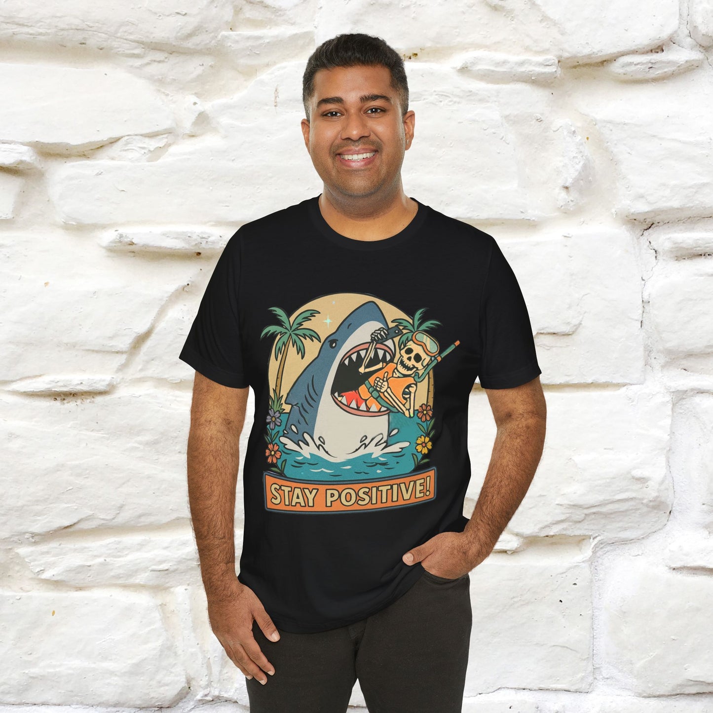 "Stay Positive" Funny T-shirt |Nunu&Miao Studio - Nunu&Miao Studio
