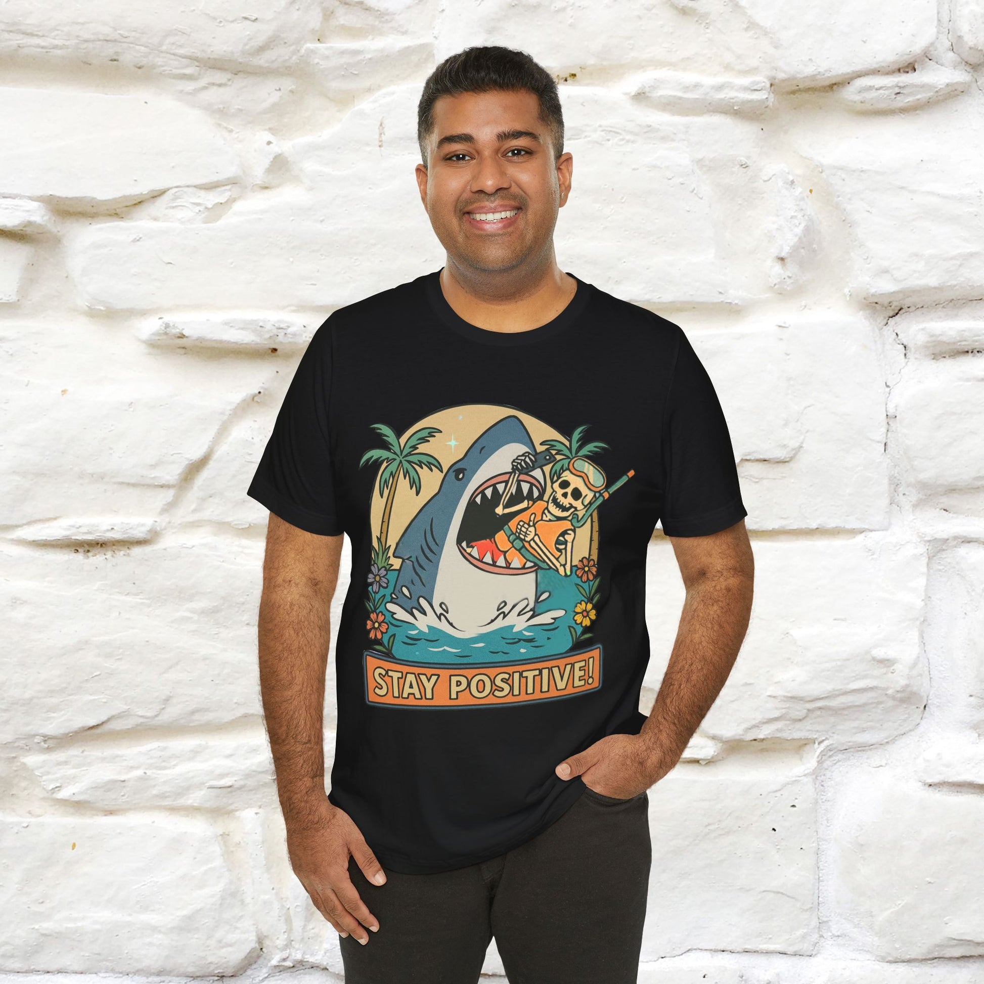 "Stay Positive" Funny T-shirt |Nunu&Miao Studio - Nunu&Miao Studio