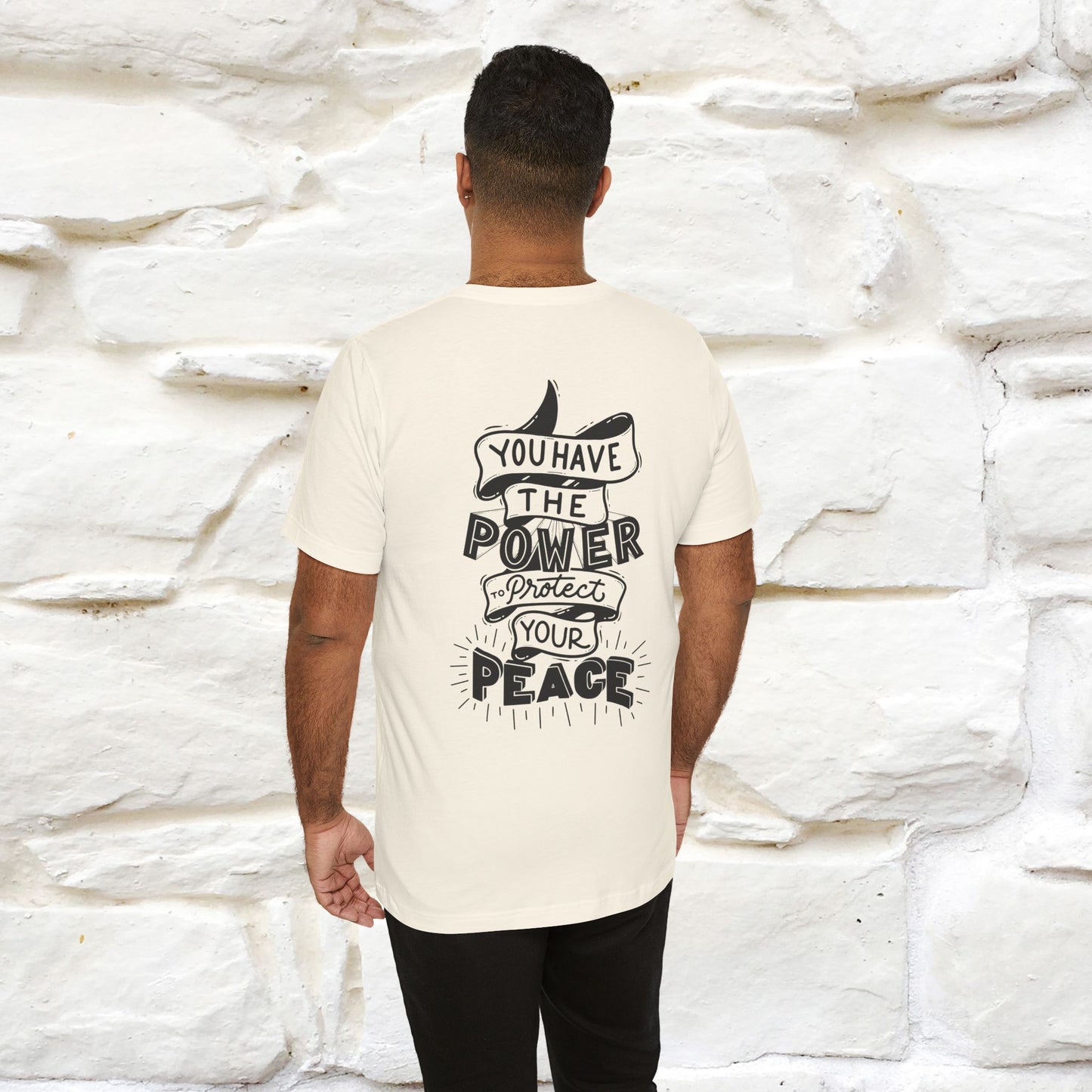 "You Have the Power to Protect Your Peace" Cat T-Shirt| Front & Back Design | Nunu&Miao Studio