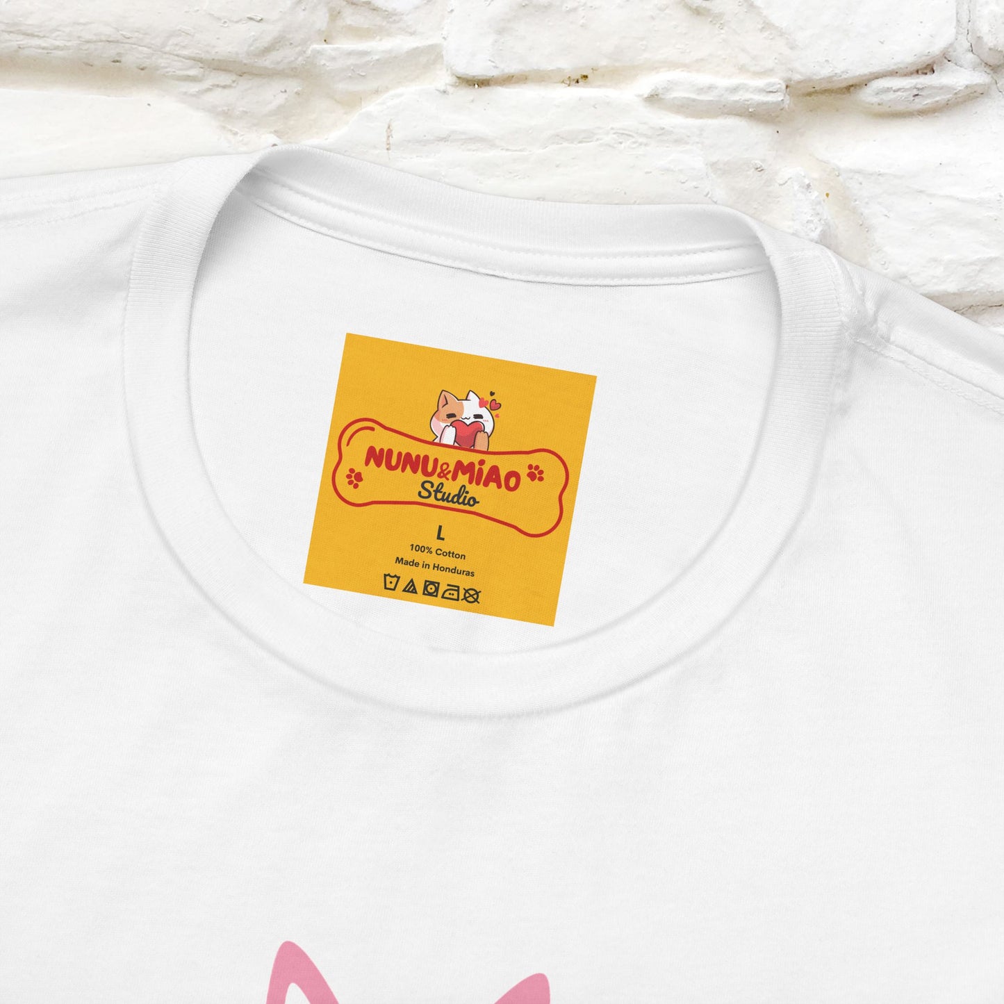 "Positive Energy'' Cat T-Shirt Front and Back Design | Nunu&Miao Studio